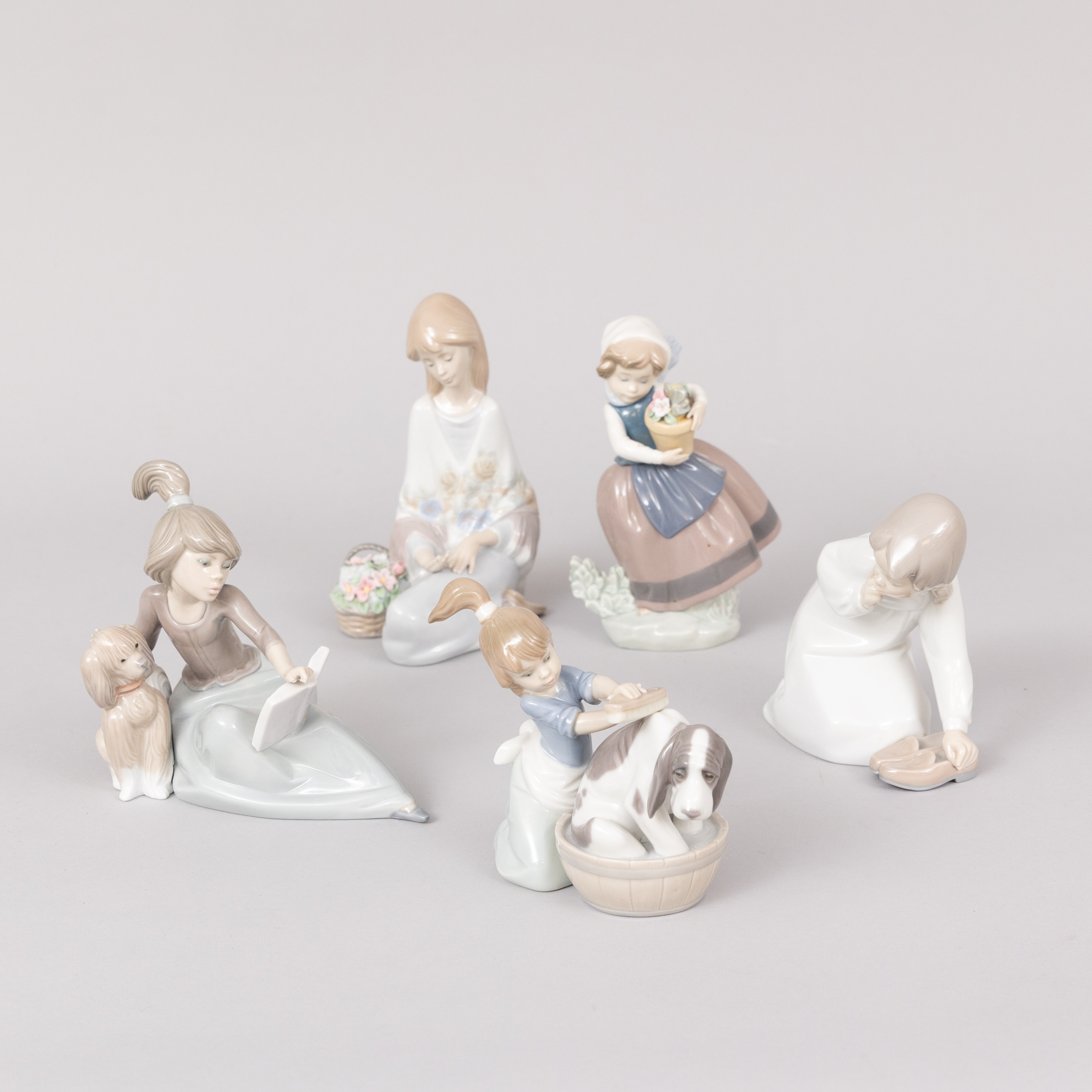 FIGURINER, 5 st, porslin, Lladro, Spanien.