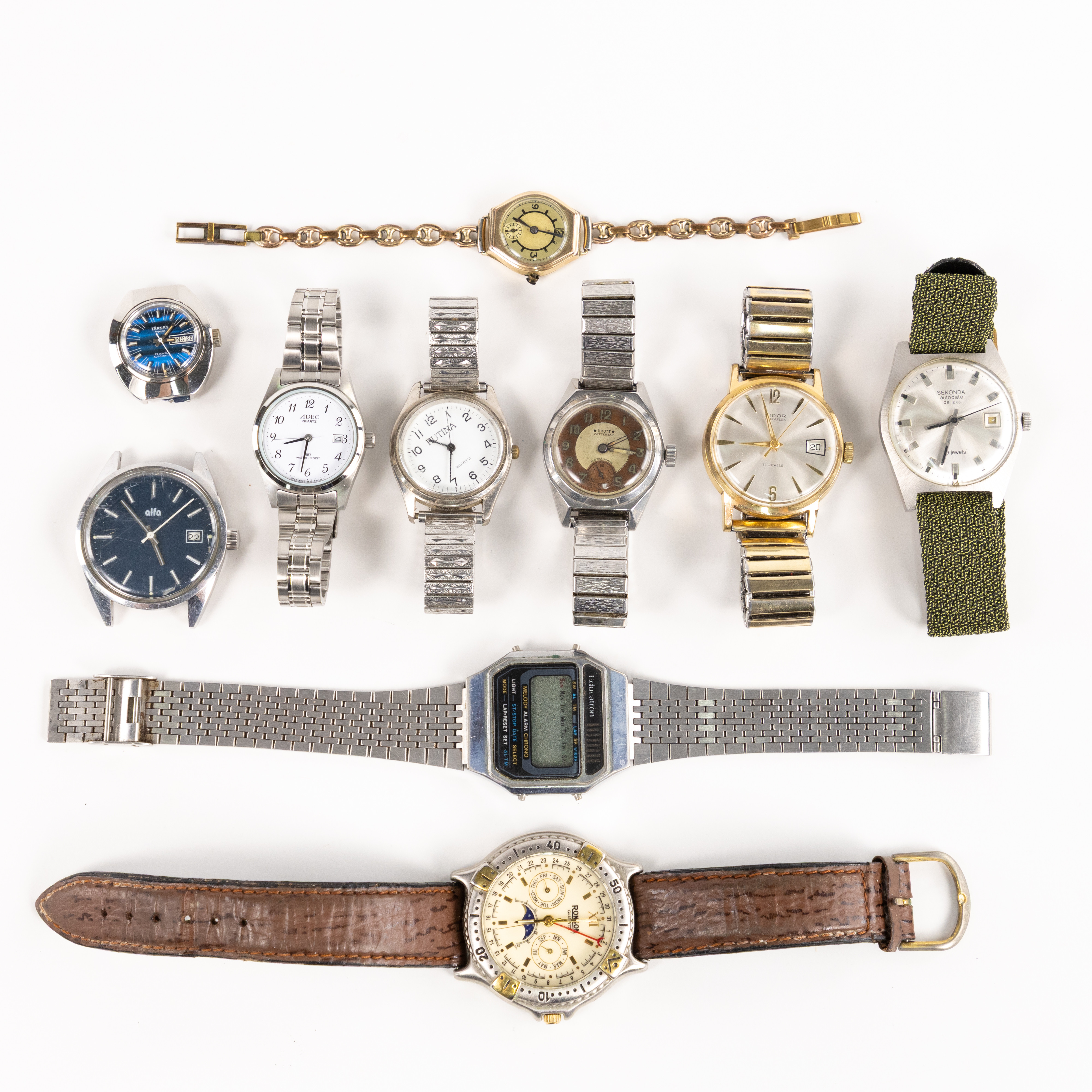 ARMBANDSUR, 10 st, största 43 mm.