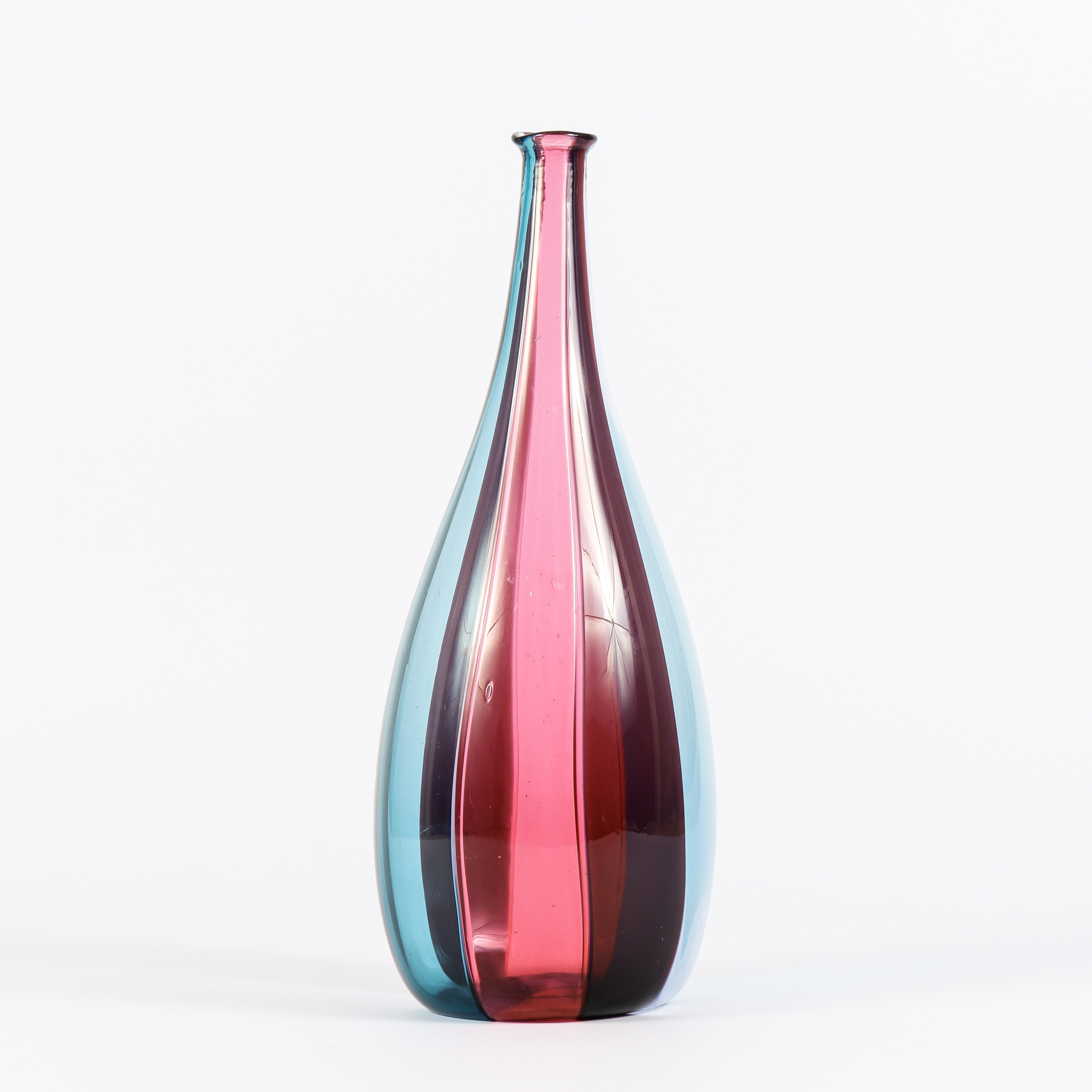 FULVIO BIANCONI. Vas, "Spicchi", glas, Venini, Murano, Italien, 1950-tal.