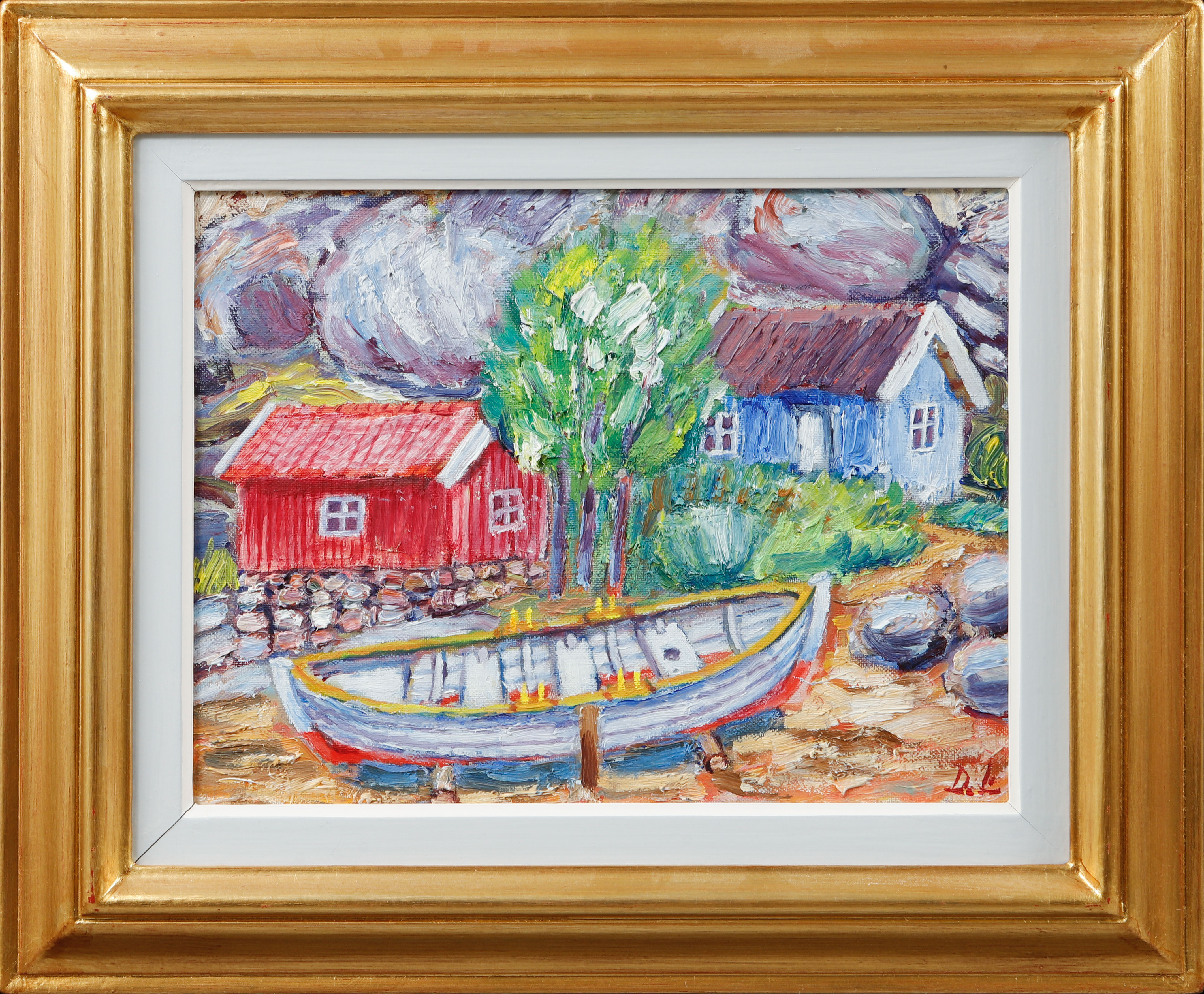 DAVID LARSSON. ”Vit snipa”. Olja på duk, signerad.