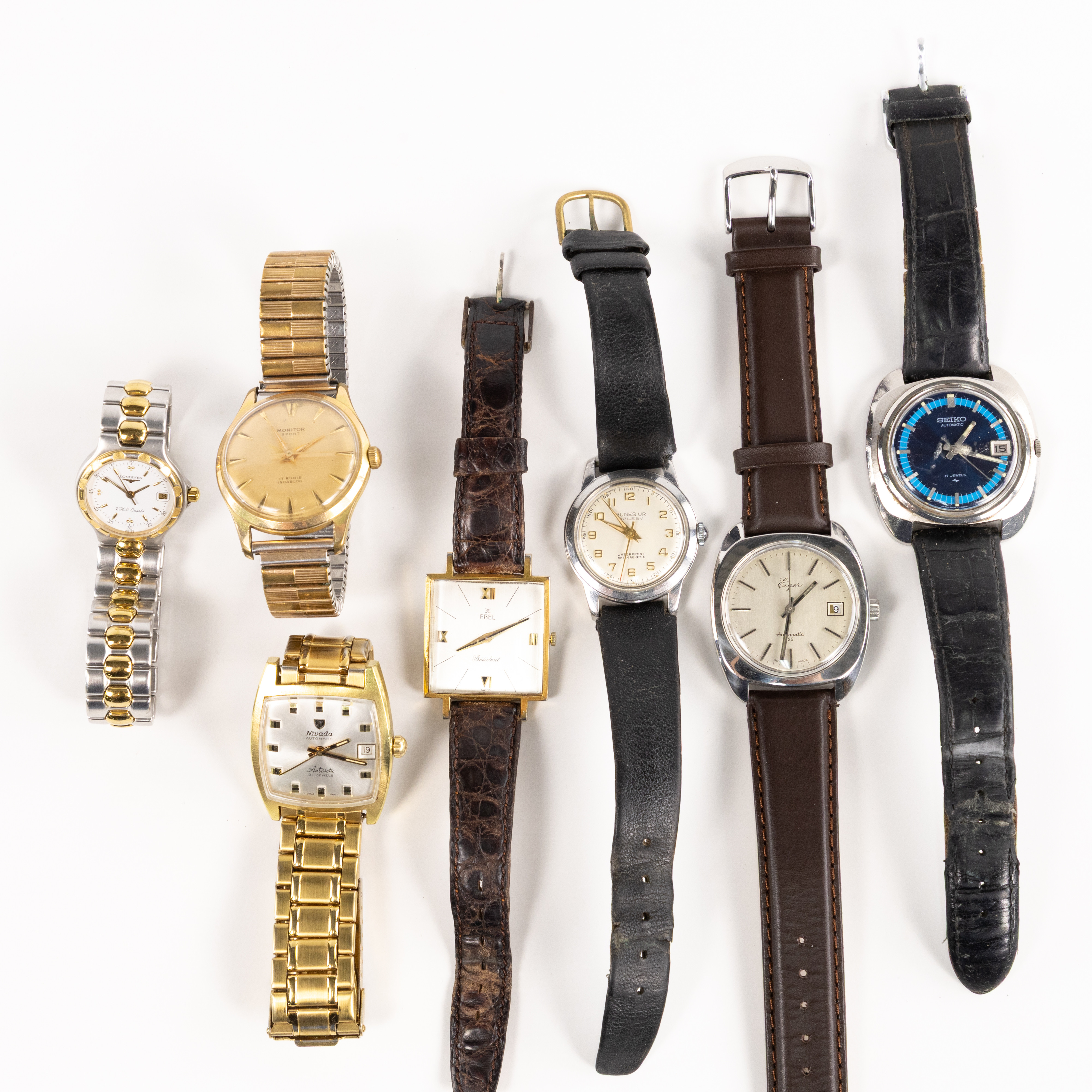 ARMBANDSUR, 7 st, bl a Longines, Ebel.