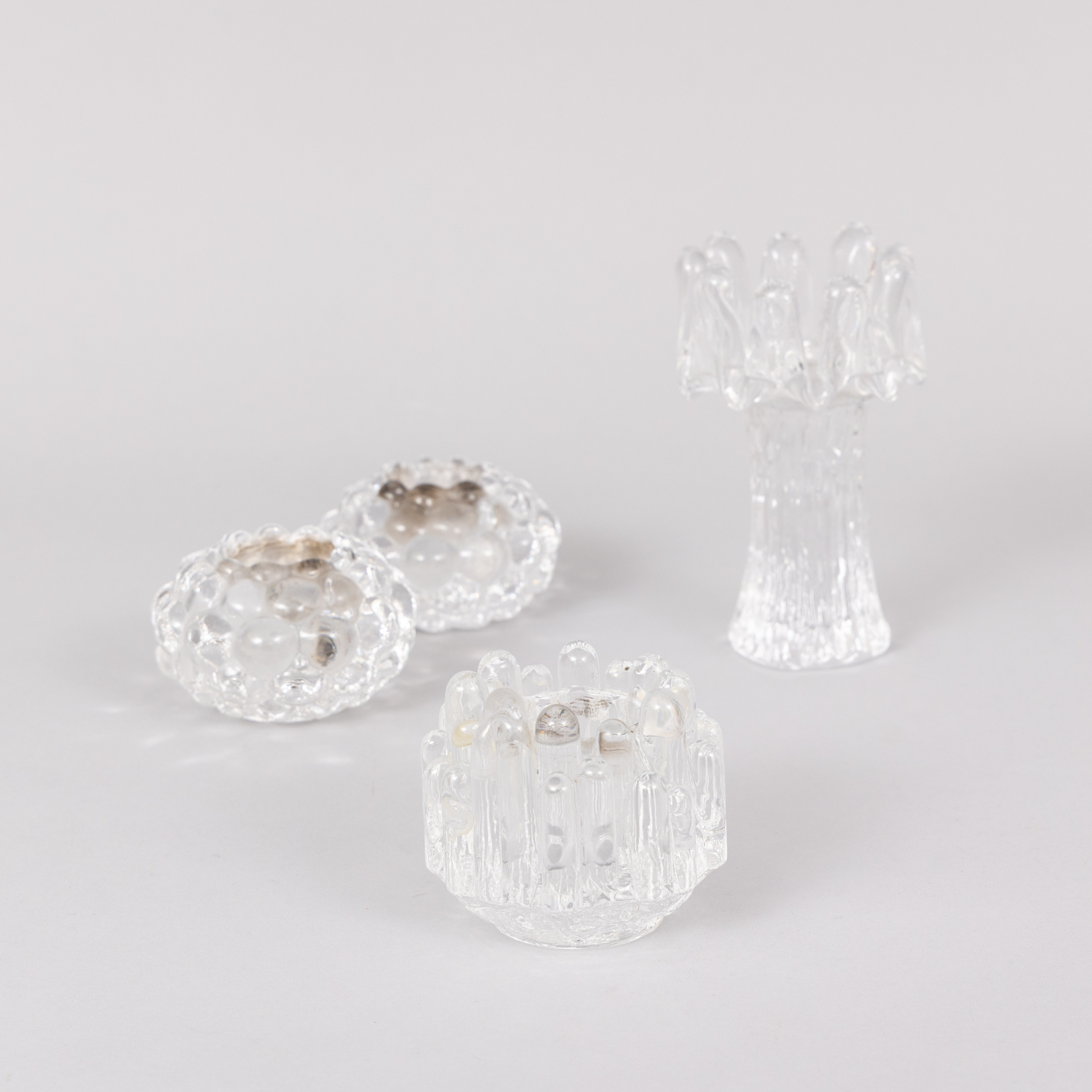 PARTI LJUSLYKTOR, 4 st, glas, Orrefors/Kosta-Boda.