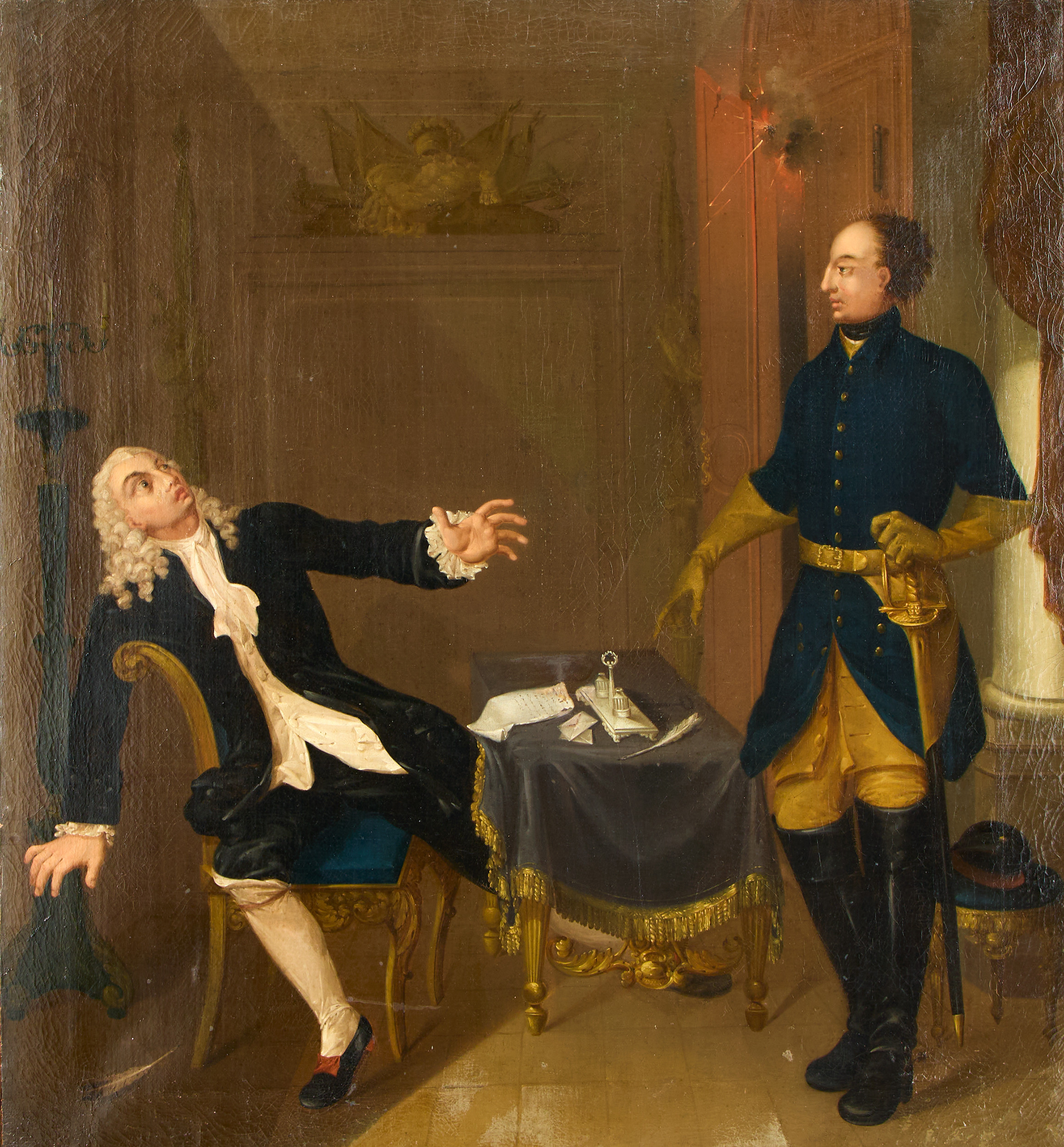 JEAN LOUIS DESPREZ. HANS ART. Karl XII dikterar brev.