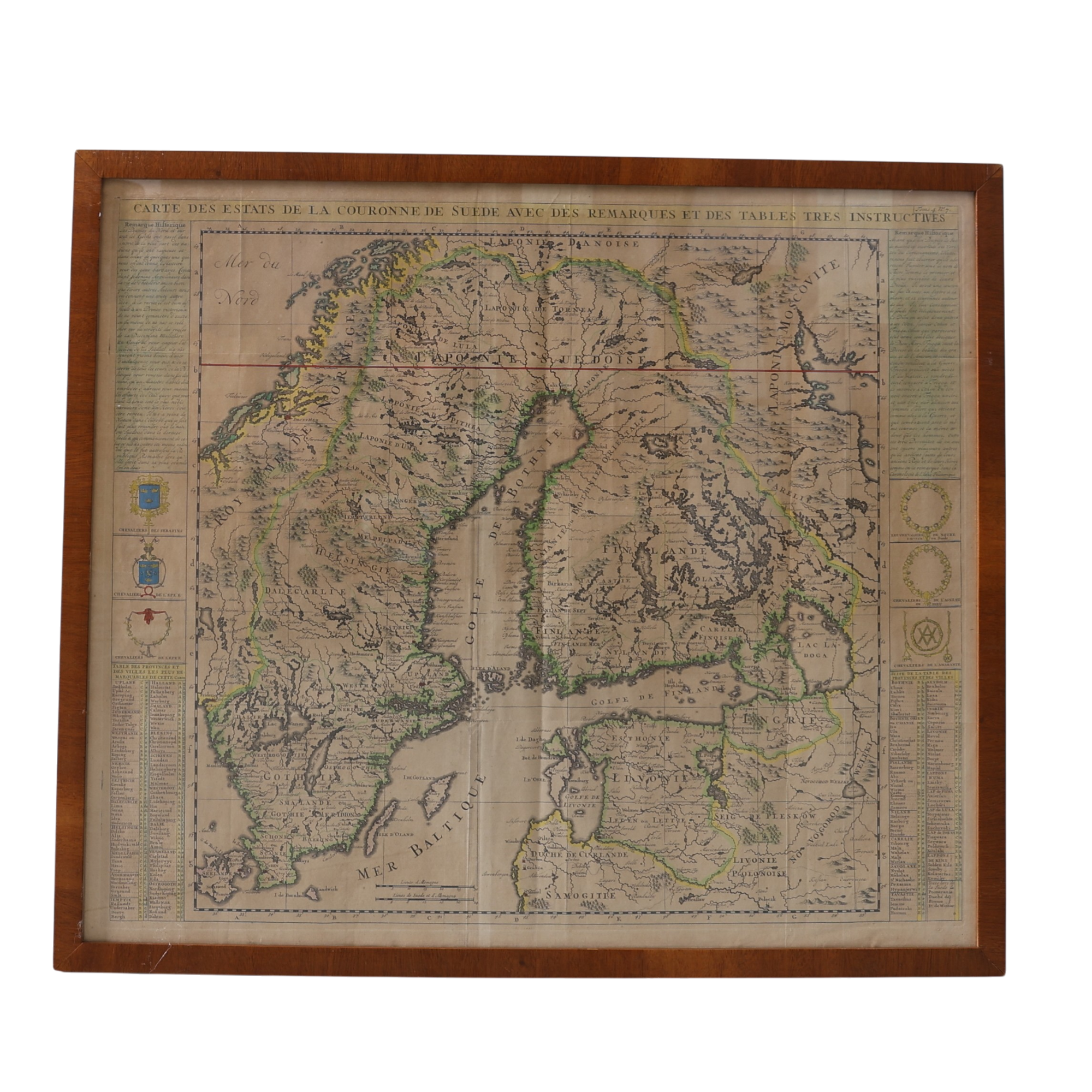 HENRI CHATELAIN. karta, Skandinavien, ur "Atlas Historique", Amsterdam, 1700-första årtionden.