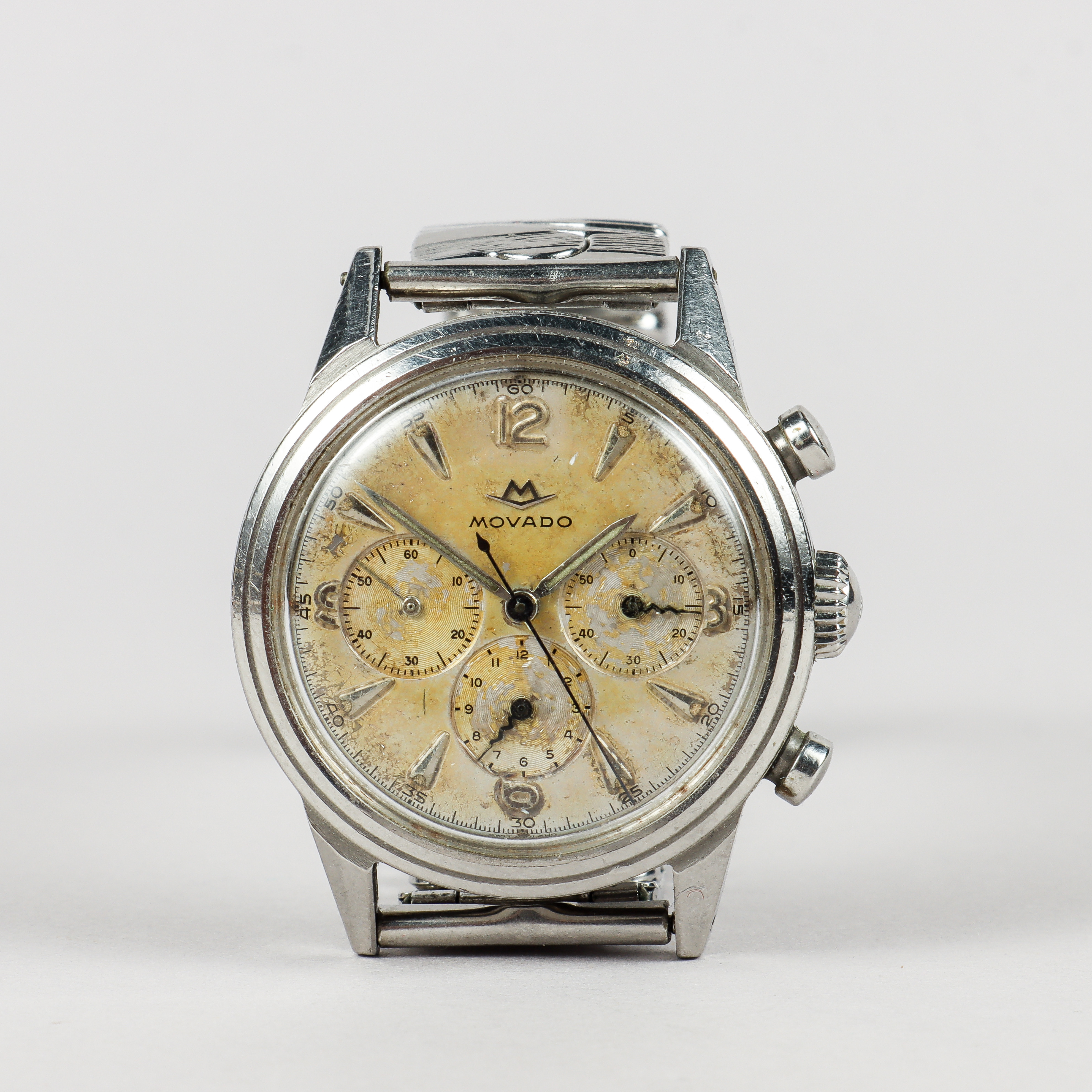 MOVADO "Sub-Sea", kronograf, stål, manuell, 1950-tal.