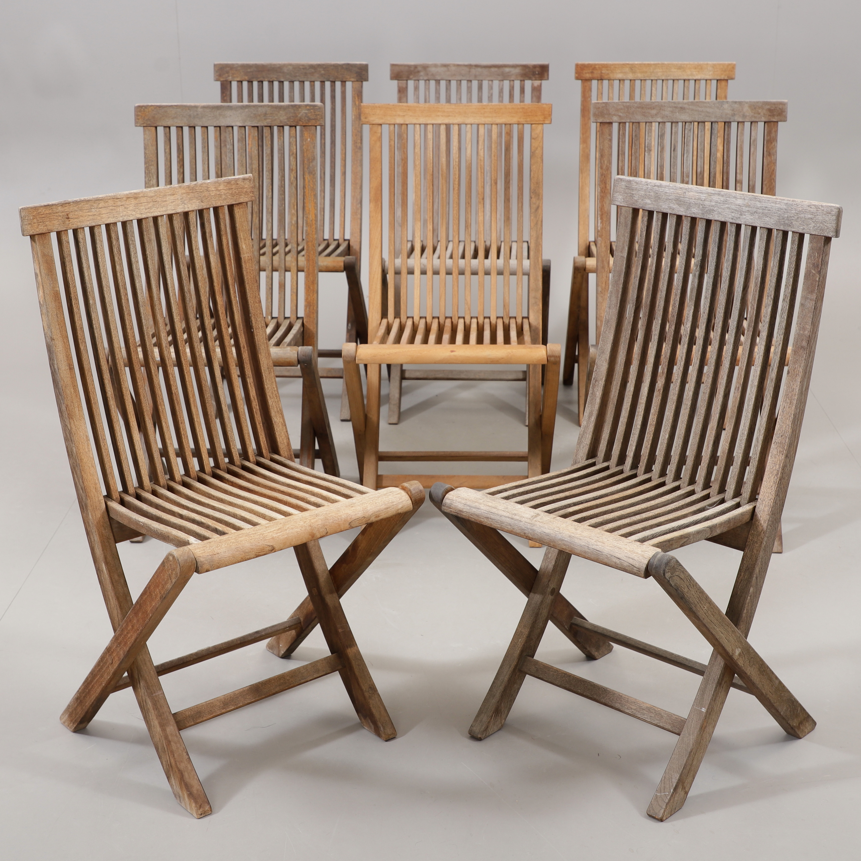 GUNILLA NORIN. Trädgårdsstolar, 8 st, teak, "Viken", Berga Form/Skargaarden.