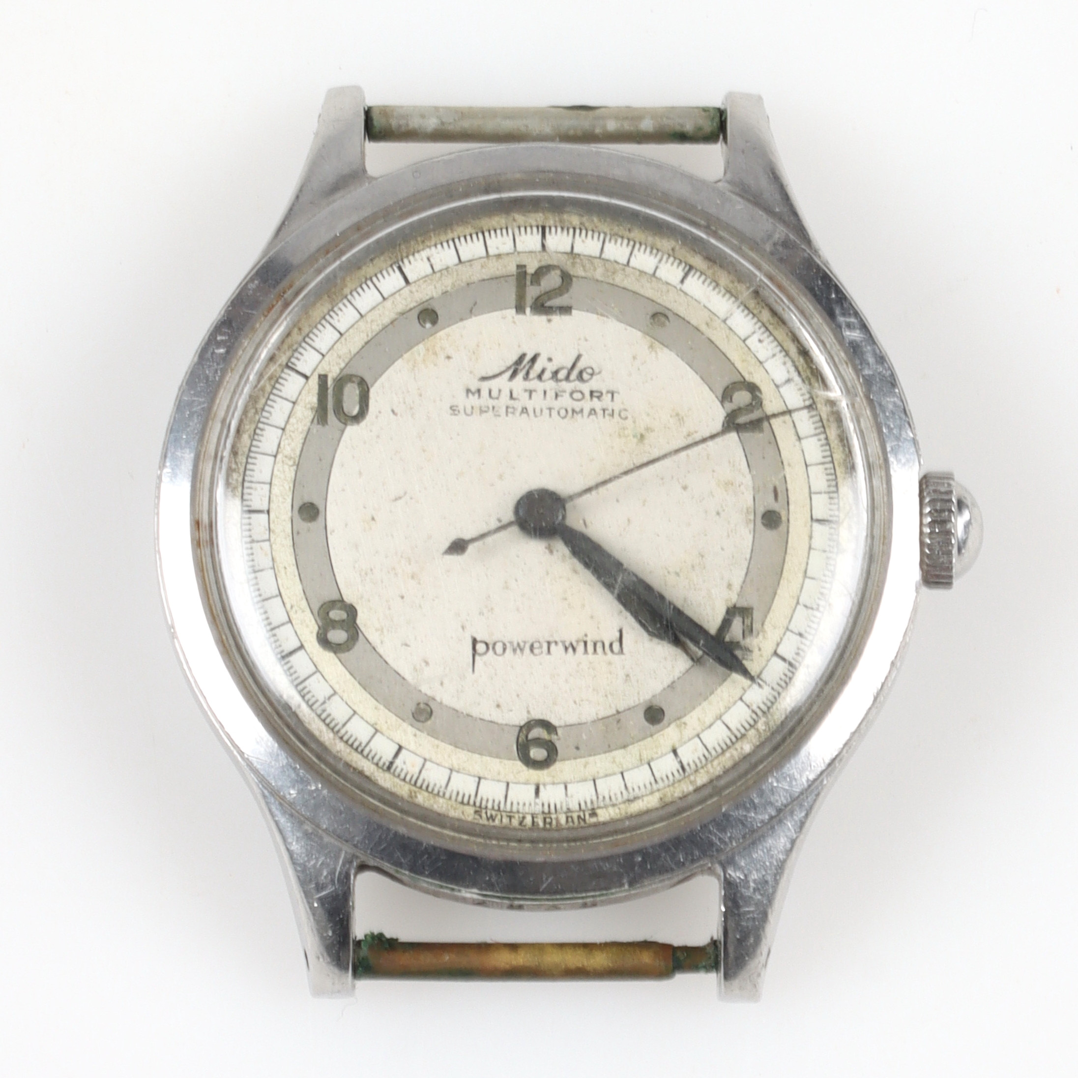 ARMBANDSUR, stål, Mido Powerwind, 1900-talets mitt.