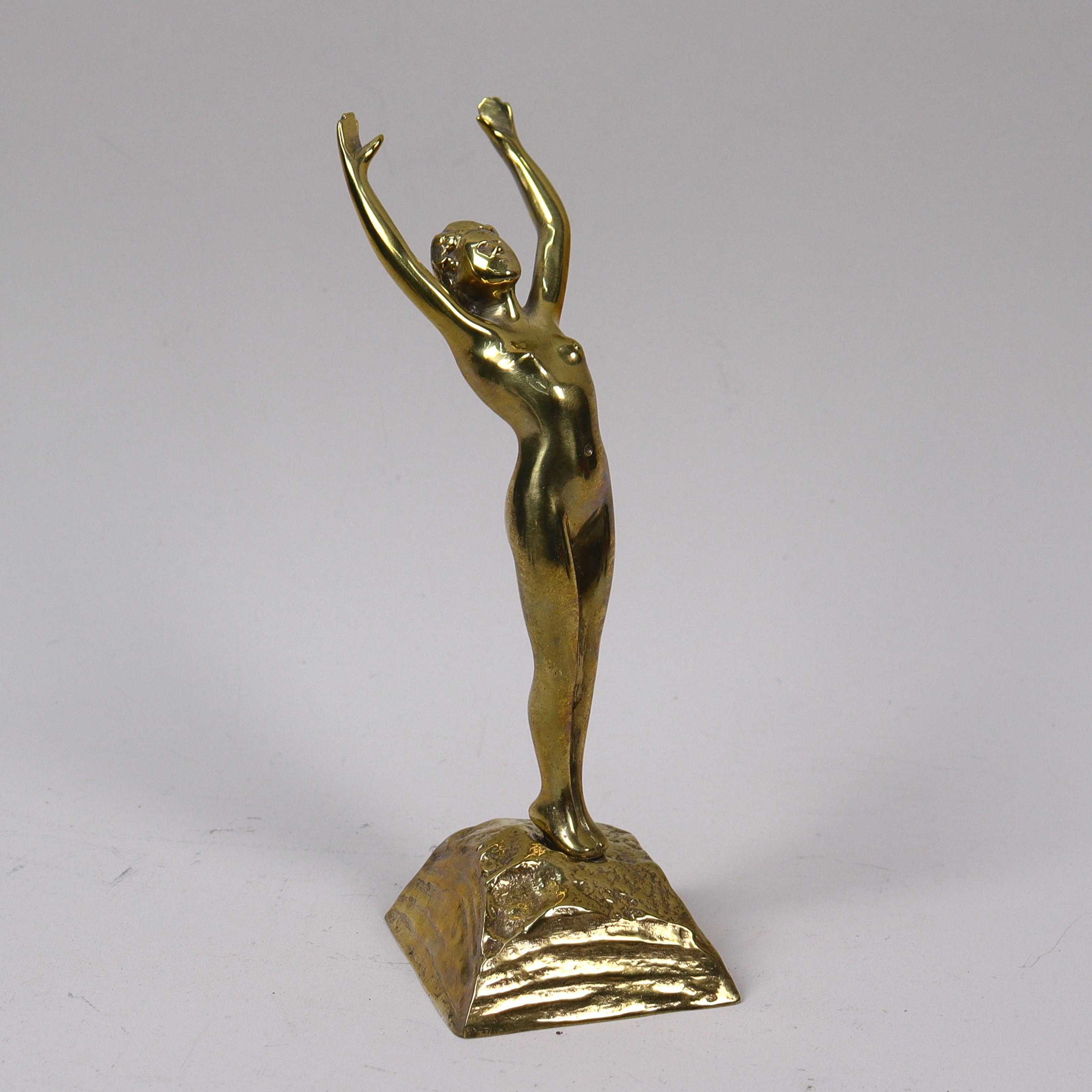 SKULPTUR, mässing, kvinnomodell, art deco.