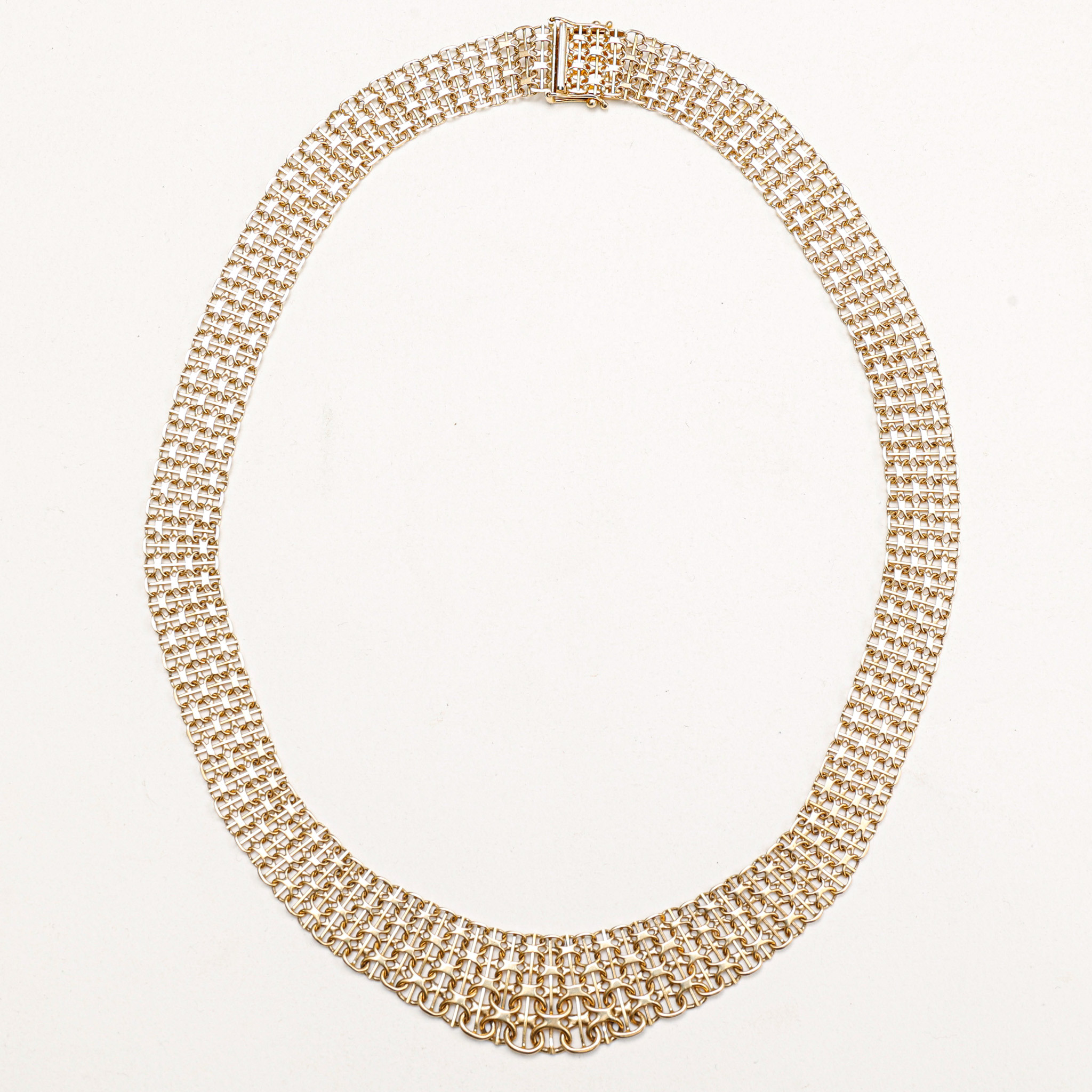 COLLIER, 18 karat guld, x-länk,doserat ,Tonys,Stockholm,vikt ca 56,5 gram.