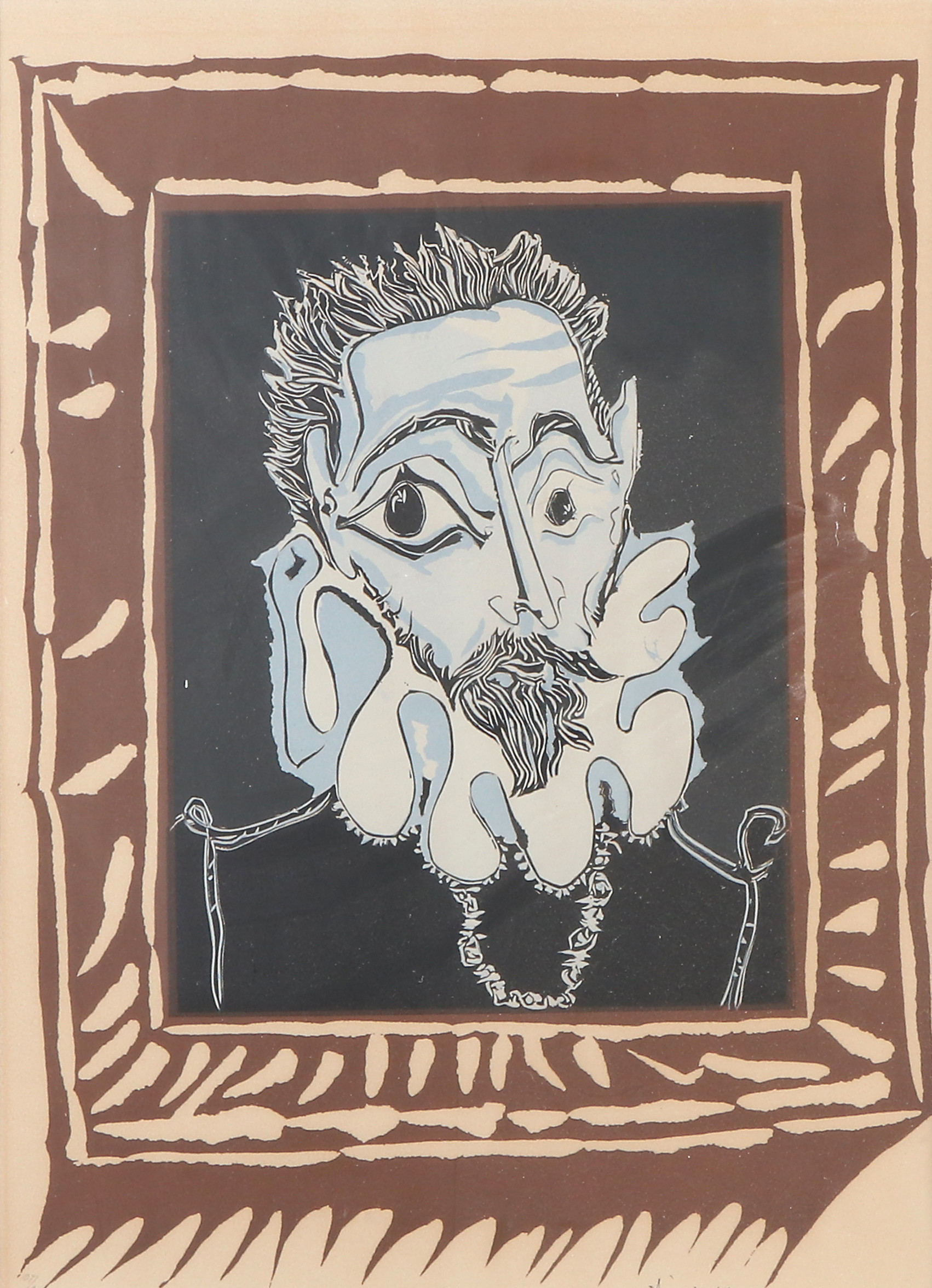 PABLO PICASSO. EFTER. Litografi, 107/2000. Kungen. Tryckt signatur.