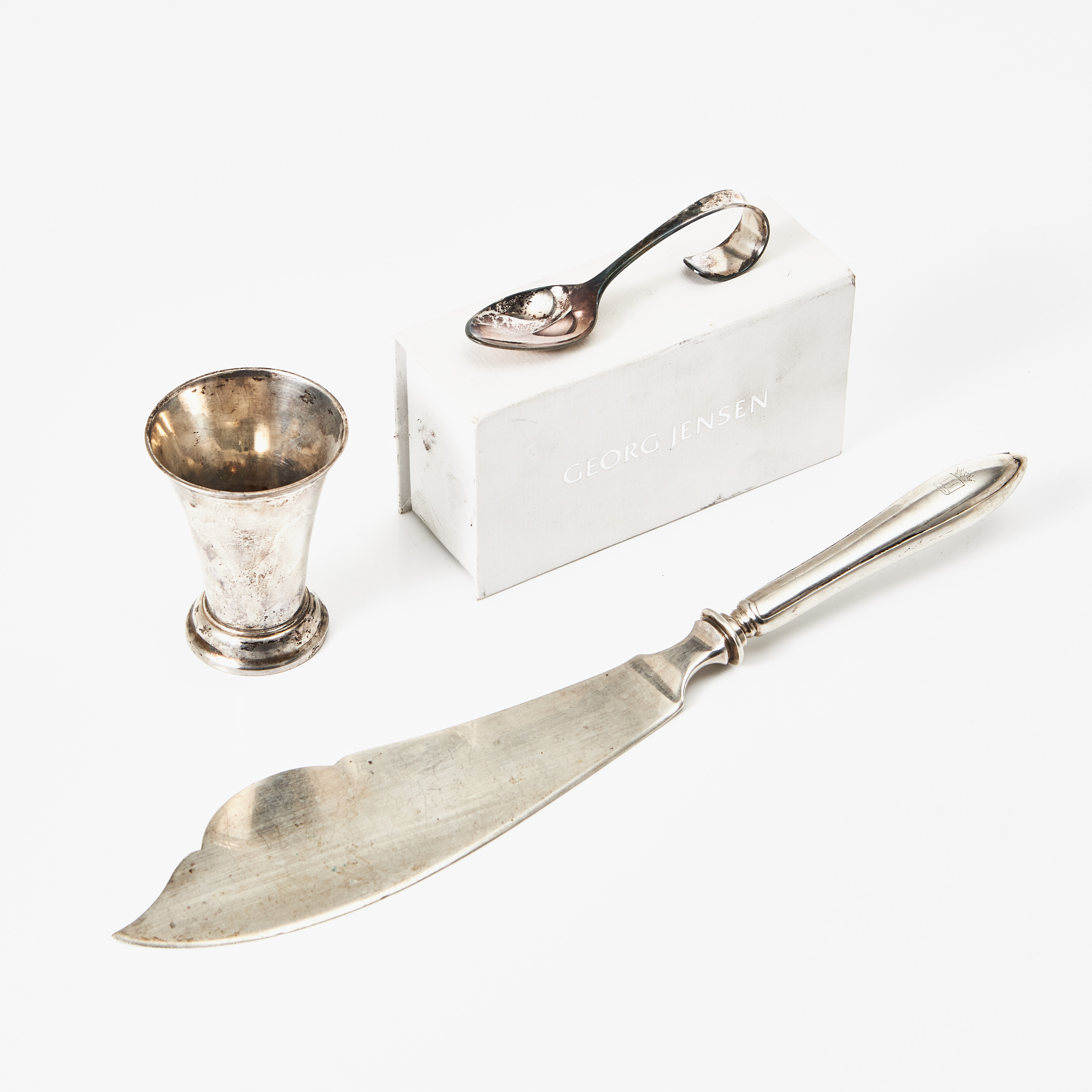 TÅRTSPADE; POKAL, SKED, Georg Jensen, silver, 1900-tal.