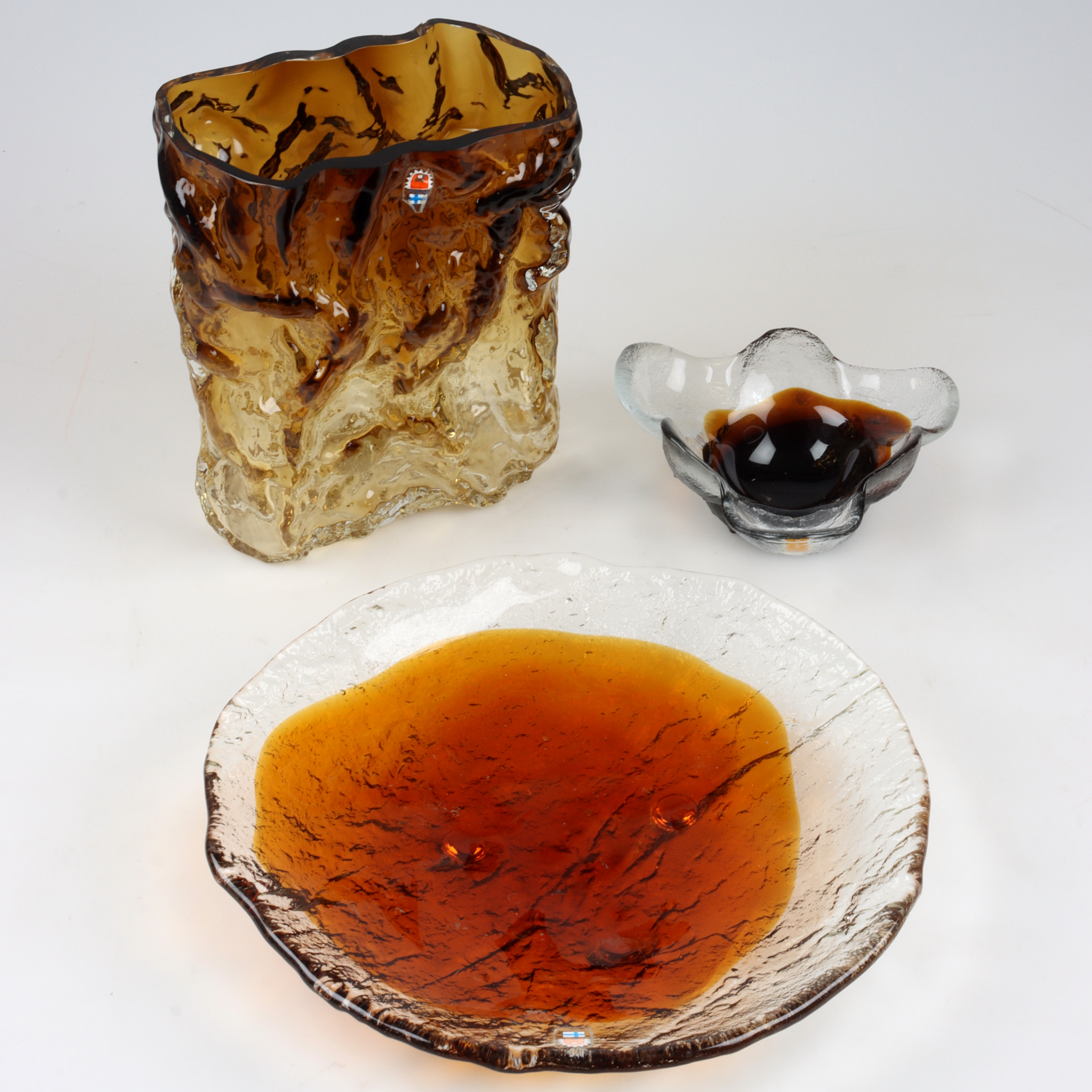 SKÅLAR och VAS, 3 delar glas, glas, Humppila, Finland.