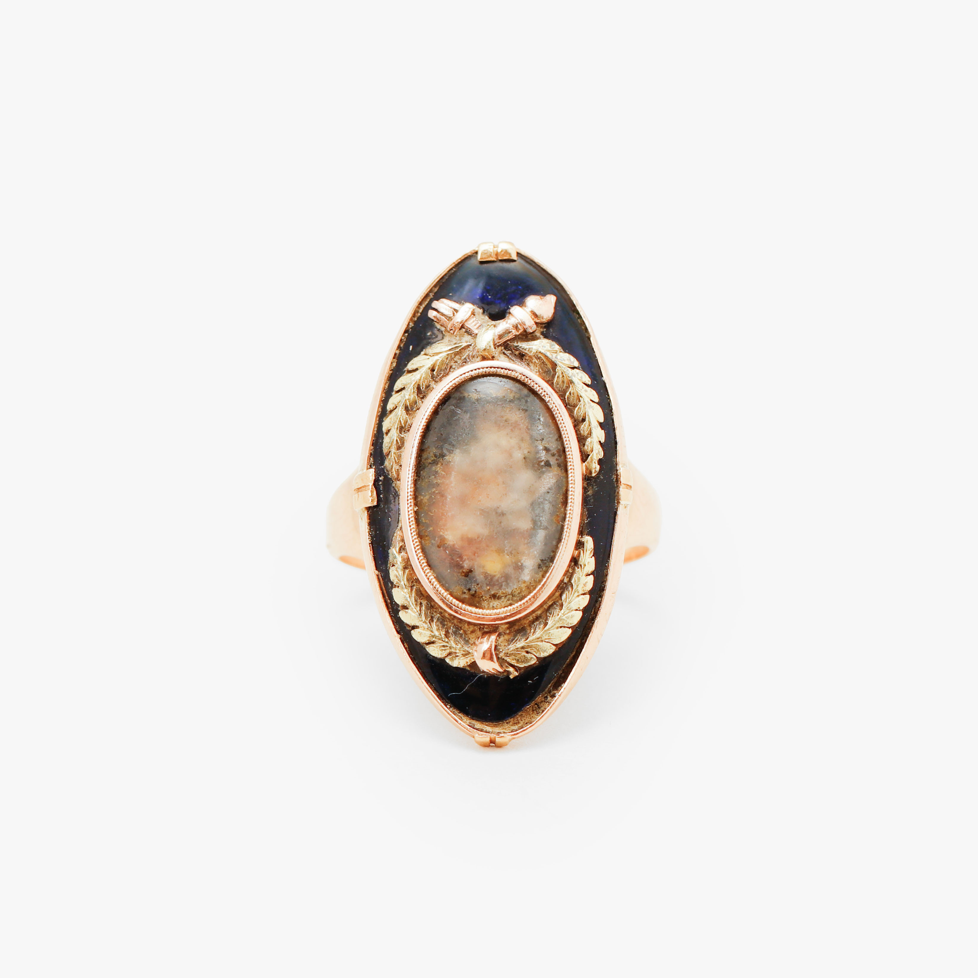 RING, gustaviansk, guld och emalj, 1700-talets senare hälft.