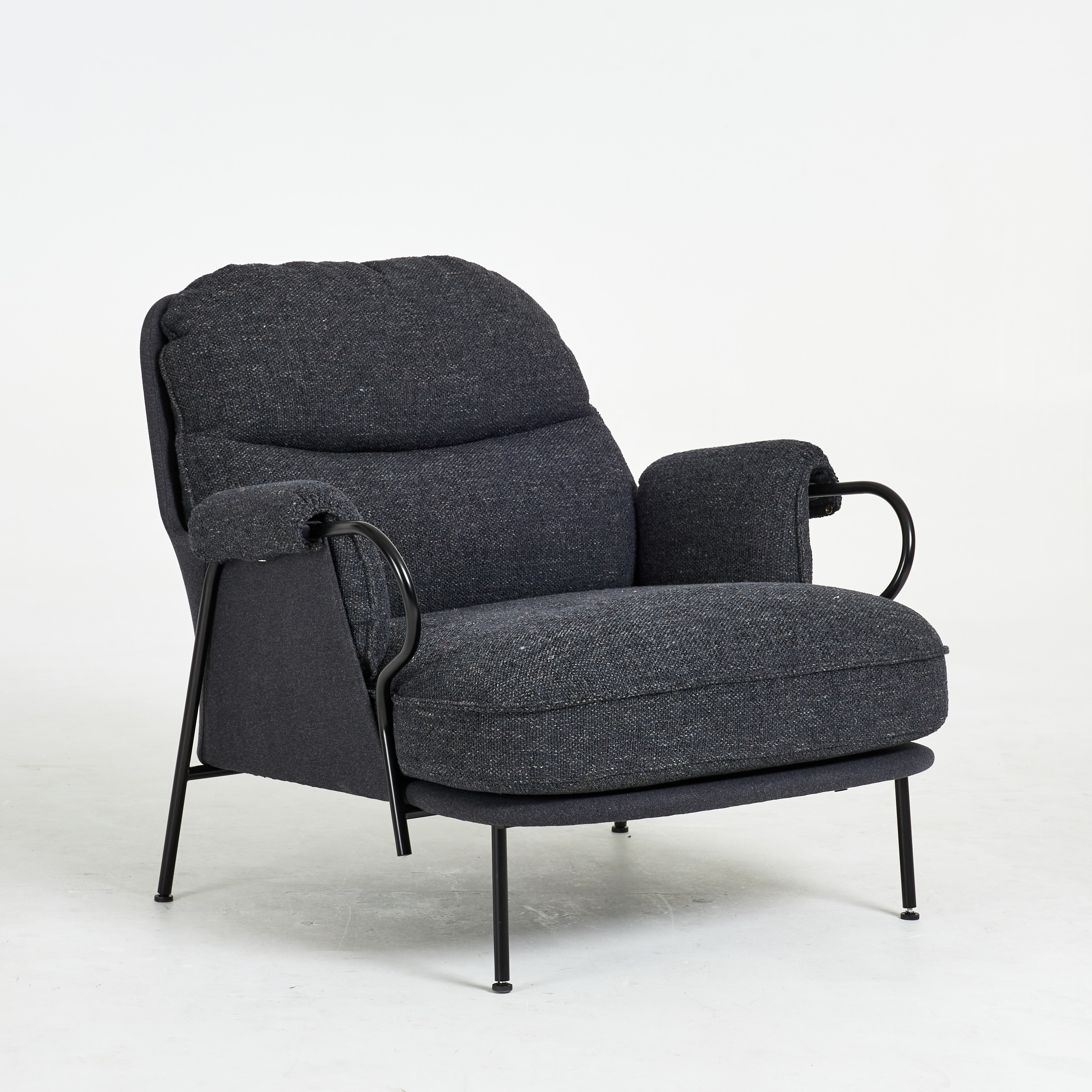 ANDREAS ENGESVIK. FÅTÖLJ/LOUNGE CHAIR , "Lyra", svart/gråmelerad textil, Fogia.