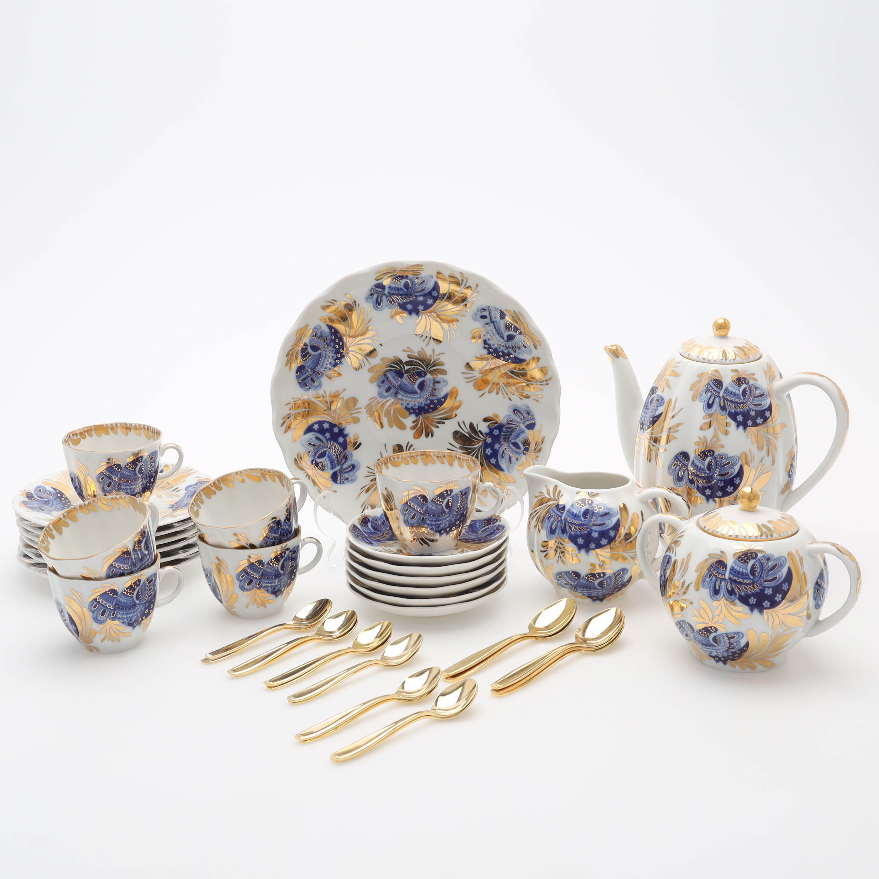 KAFFESERVIS, 22 delar, "Golden garden", Lomonosov.