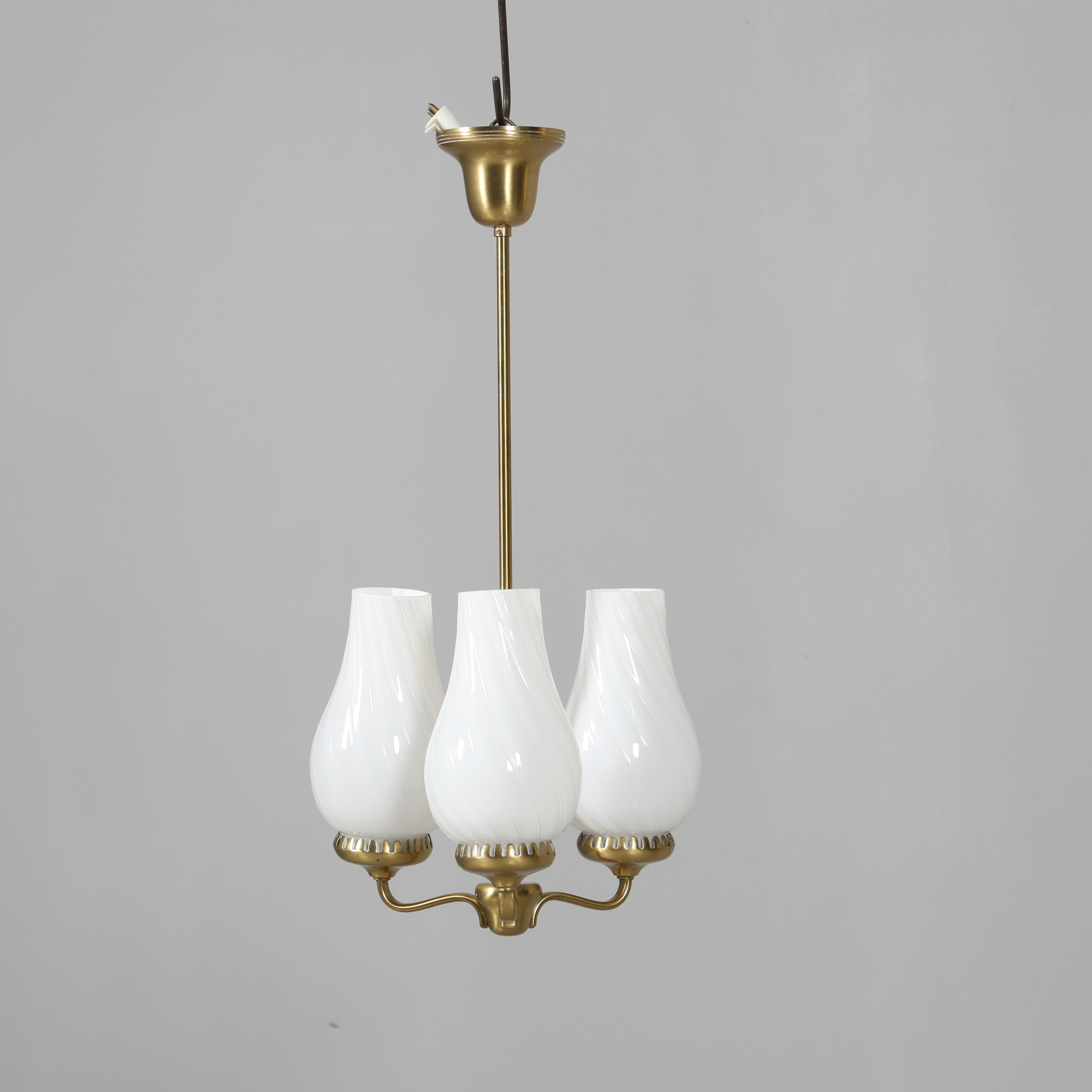TAKLAMPA, glas samt metall, 1940/50-tal, swedish modern.