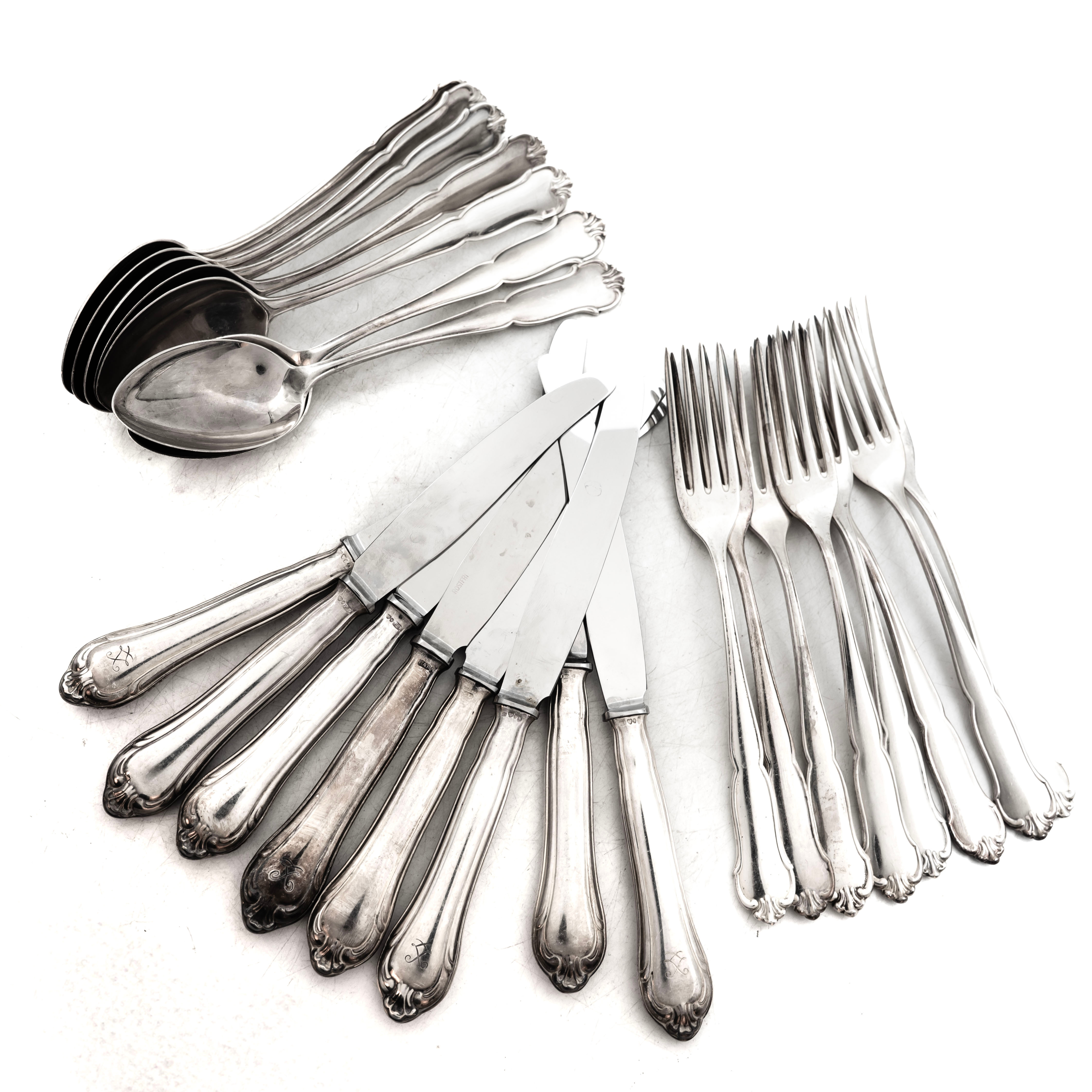 SAMLING BESTICK, 23 delar, Silver & Sterling Silver, 1900-tal.