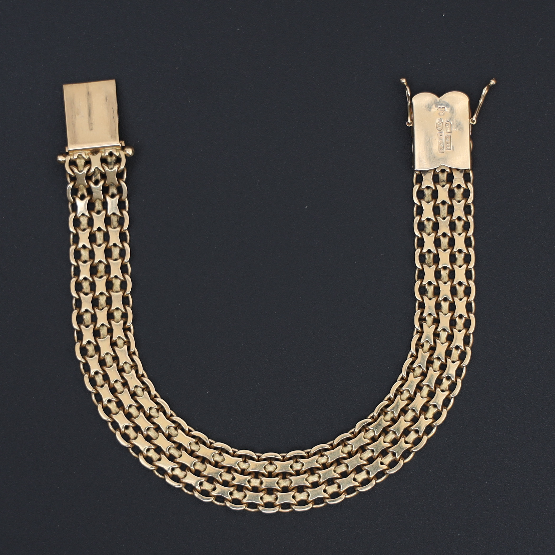 ARMBAND, 18k, guld, X-länk K & Ec, 1963.
