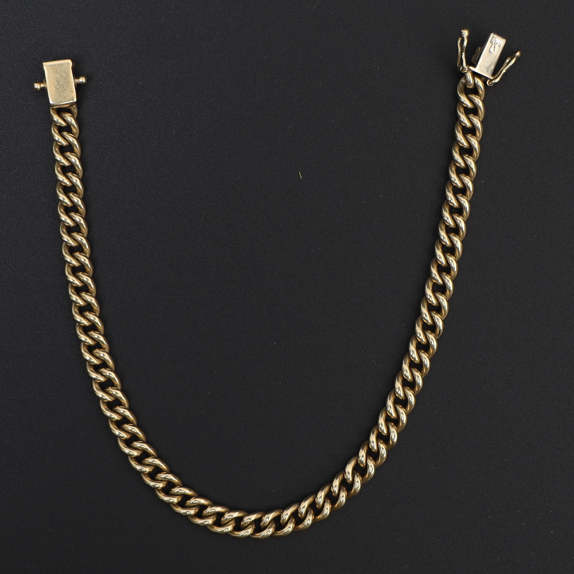 ARMBAND, 14k, guld, kedjelänk, stämplad.