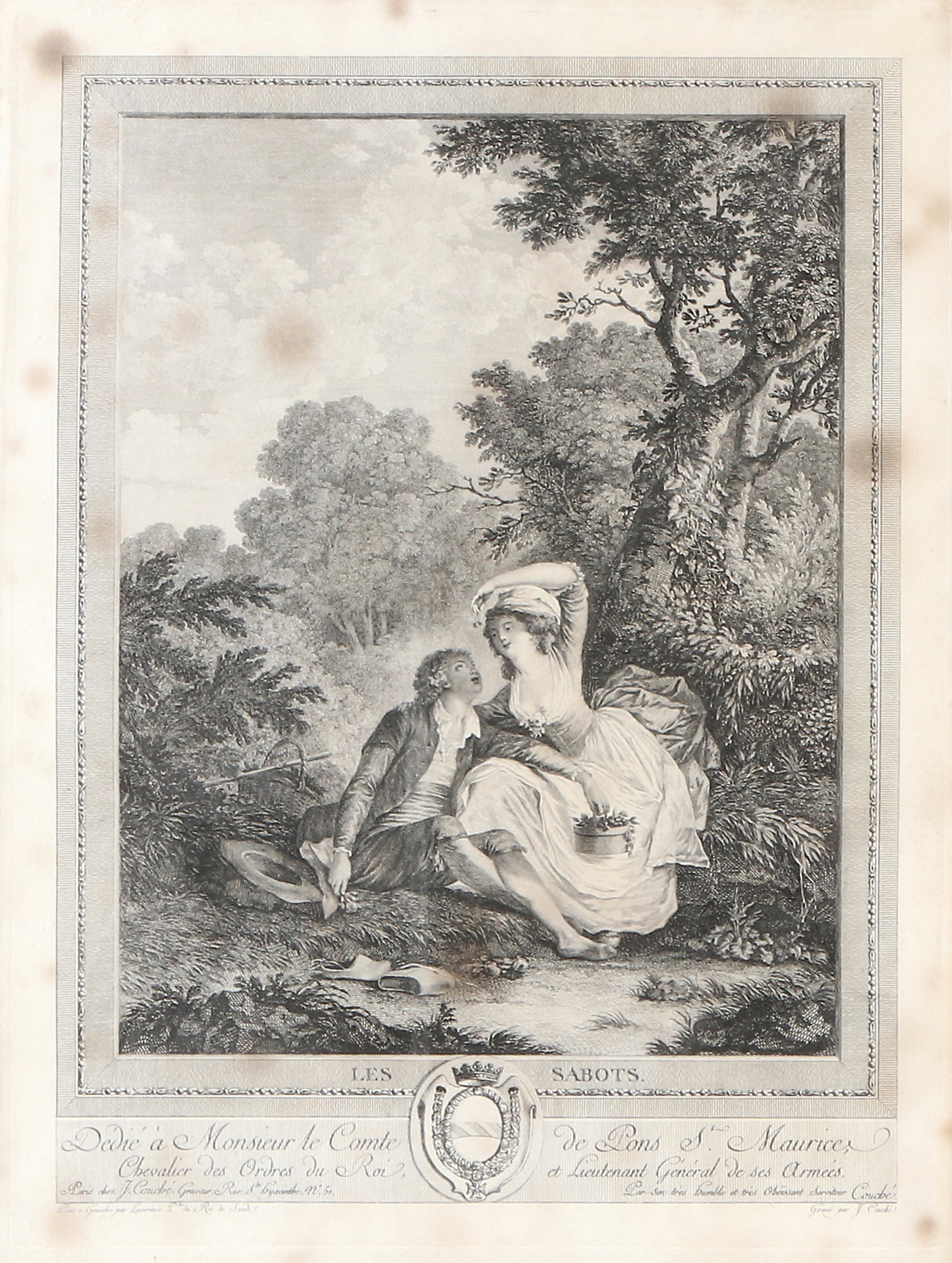 ANTIKT GRAFISKT BLAD. "Les Sabots".