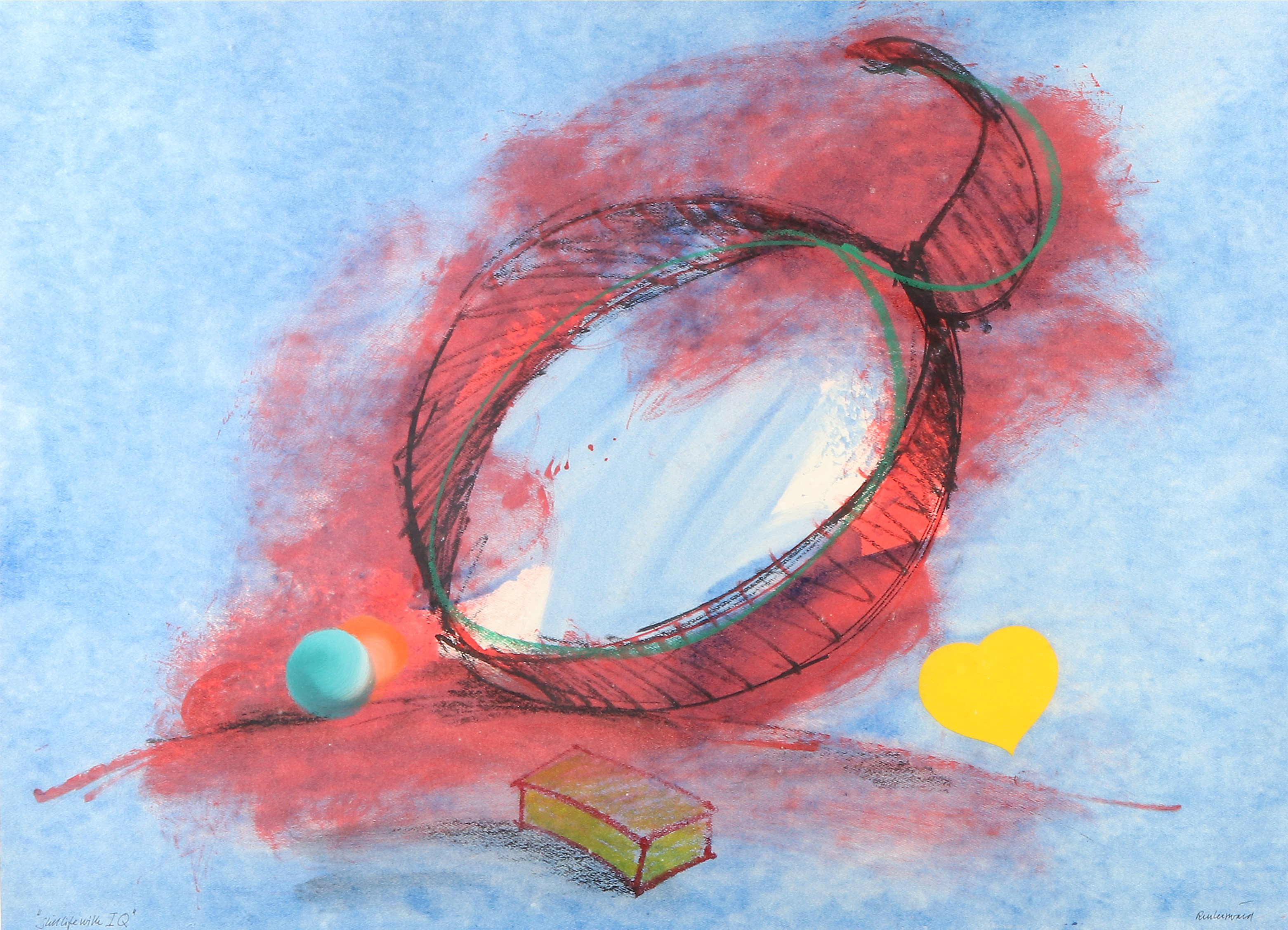 CARL FREDRIK REUTERSWÄRD. Blandteknik. "Still life with IQ". Signerad.