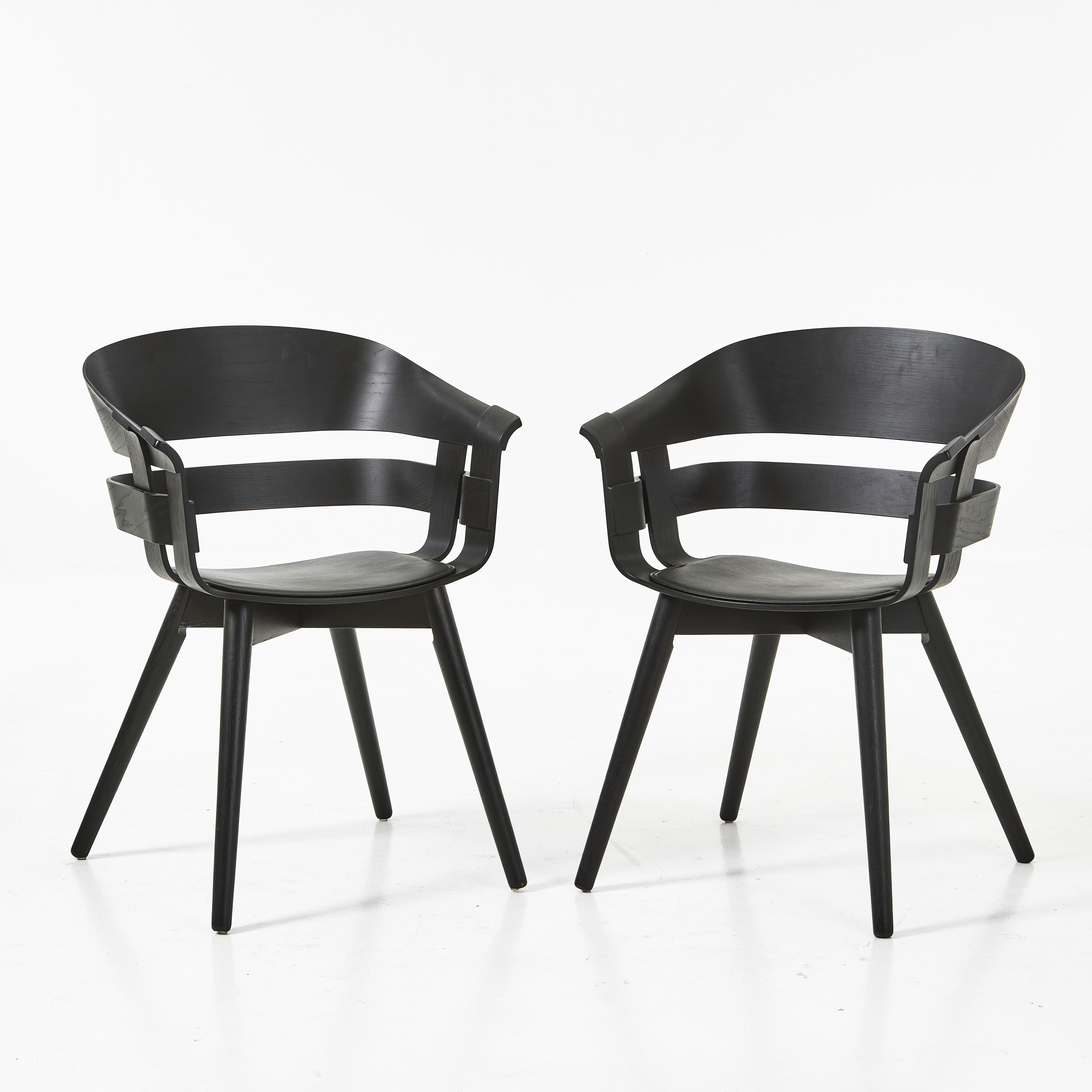 KARL MALMVALL & JESPER STÅHL. "Wick chair" 2 st för Design House Stockholm, med sittdynor.