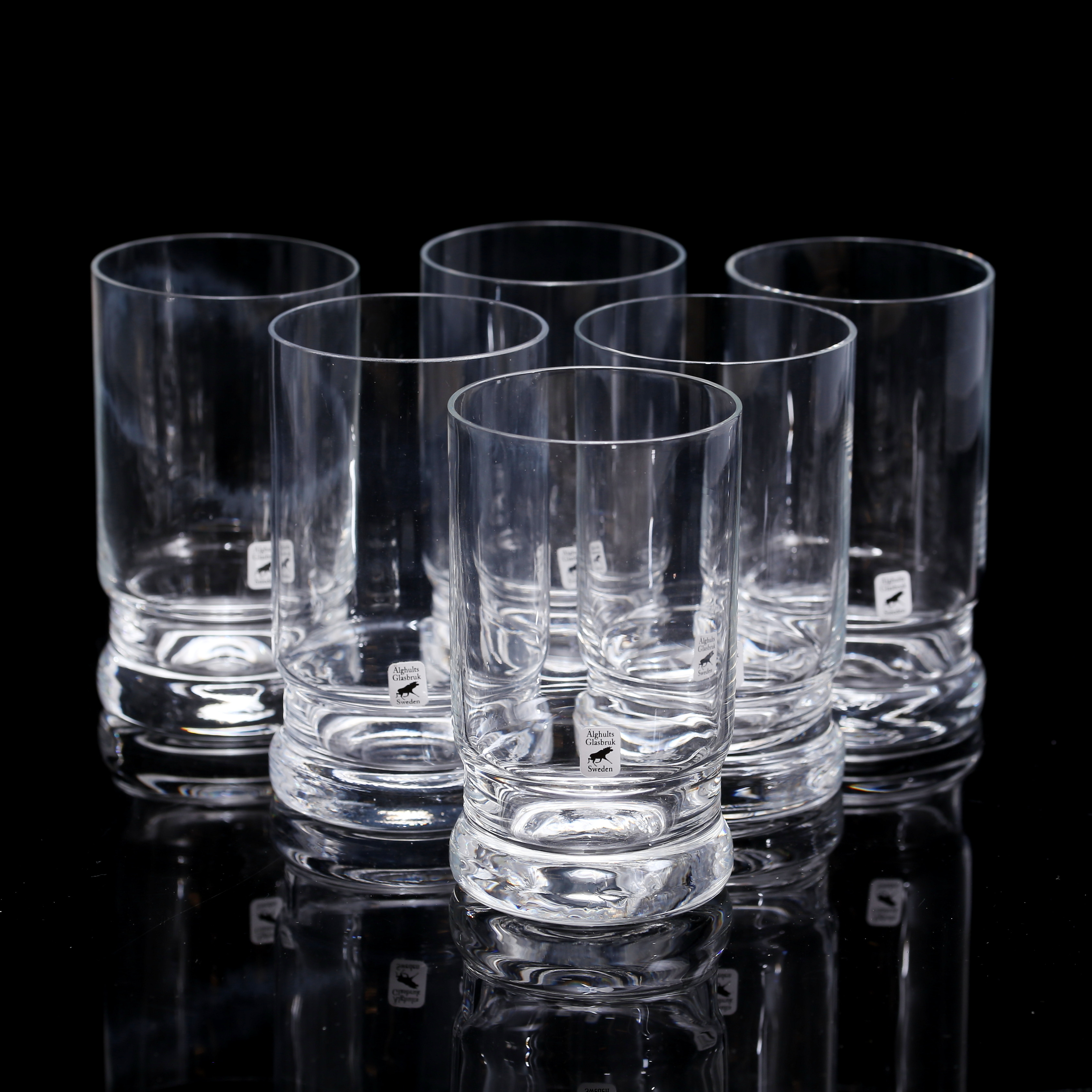 GROGGLAS, 6 st, Älghults glasbruk.