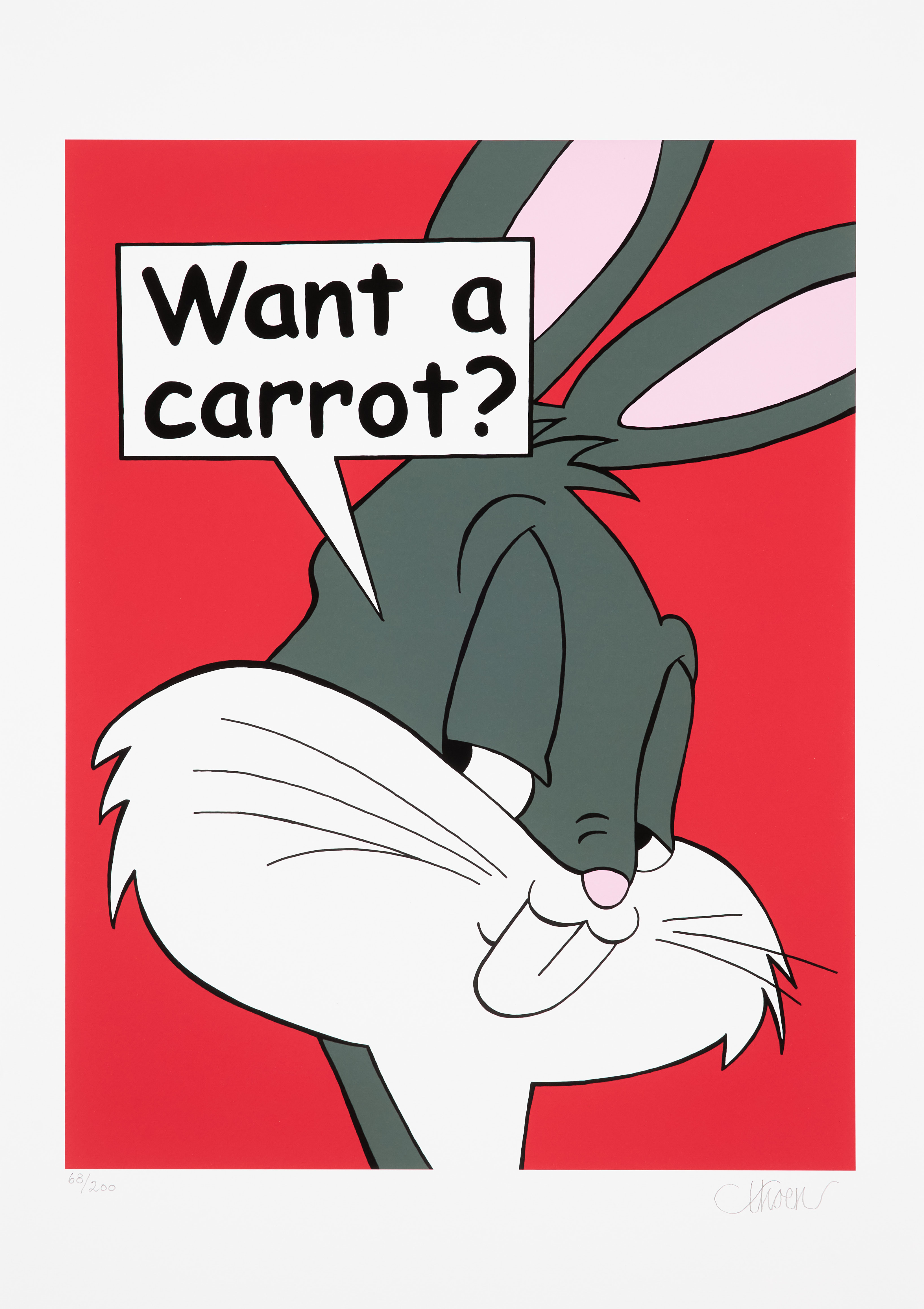 PETTER THOEN. "Want a carrot?", gliceetryck, signerad och numrerad 68/200.