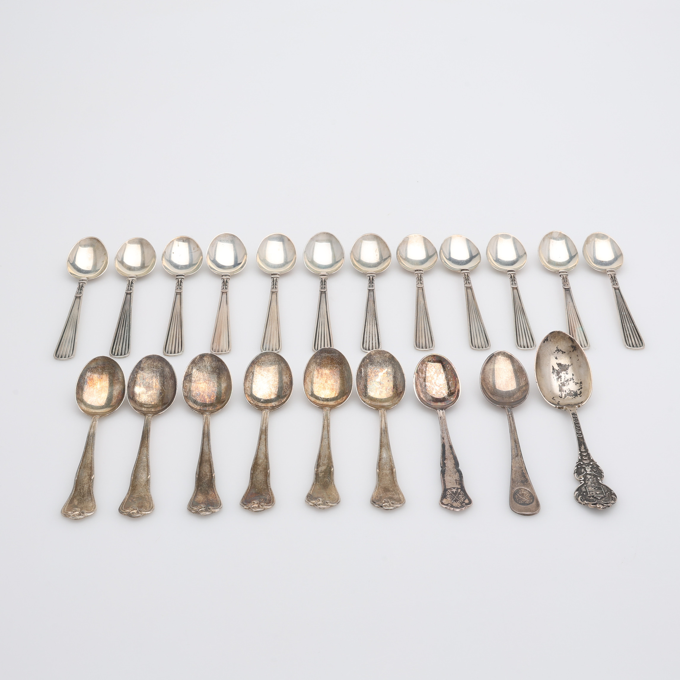 SKEDAR, 21 STYCKEN, SILVER, TOTAL VIKT CA 258 GRAM.