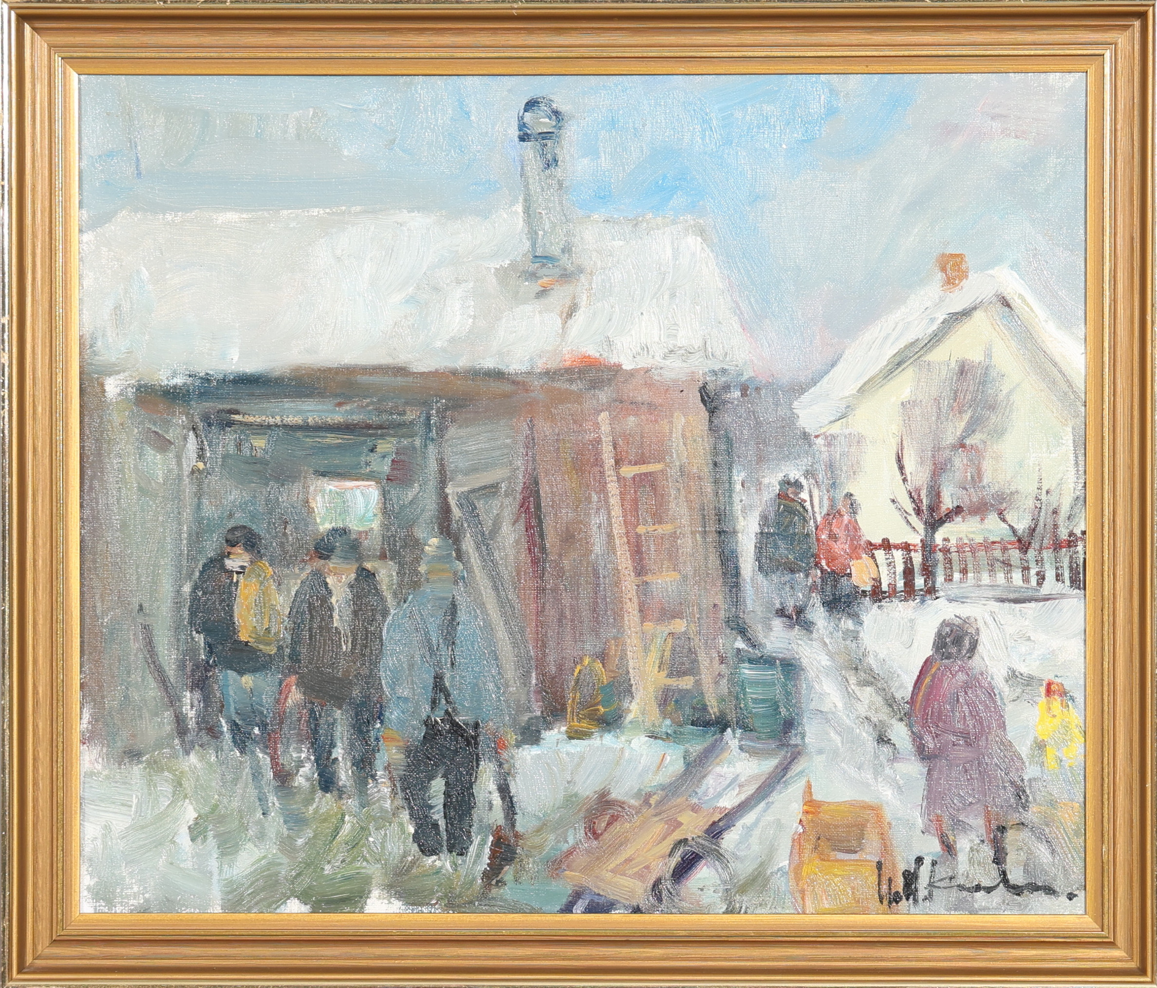 UNO HUBERT KARLSSON. OLJA PÅ DUK signerad.