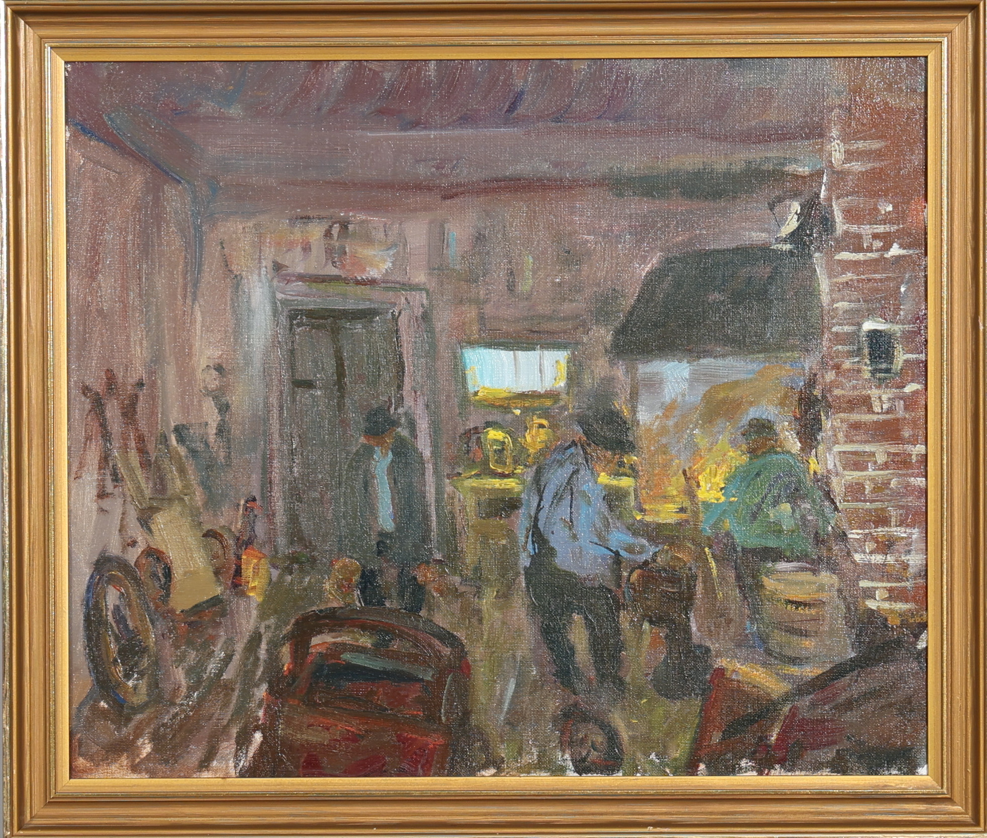 UNO HUBERT KARLSSON. OLJA PÅ DUK signerad.