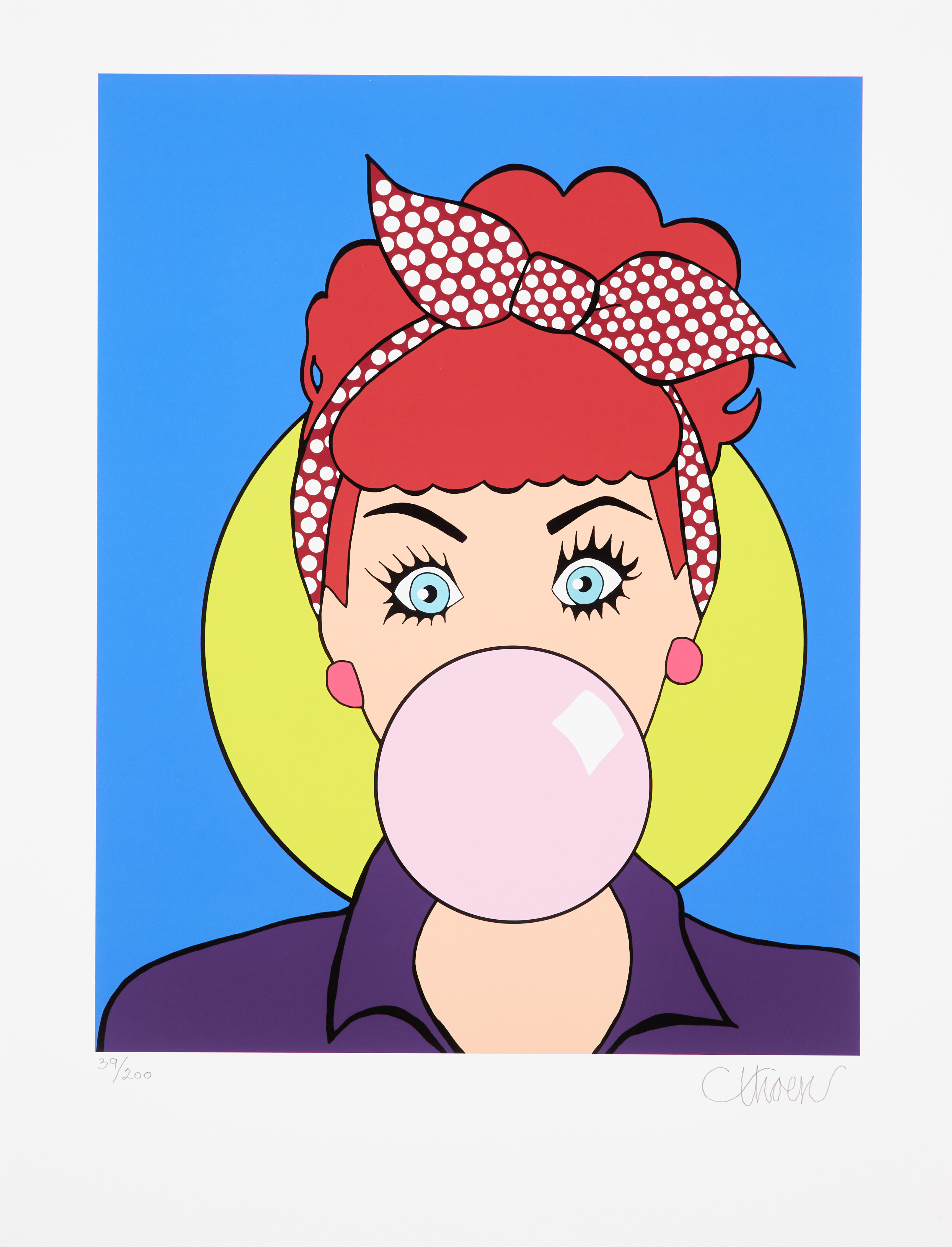 PETTER THOEN. "Bubbles", gliceetryck, signerad, numrerad 39/200.