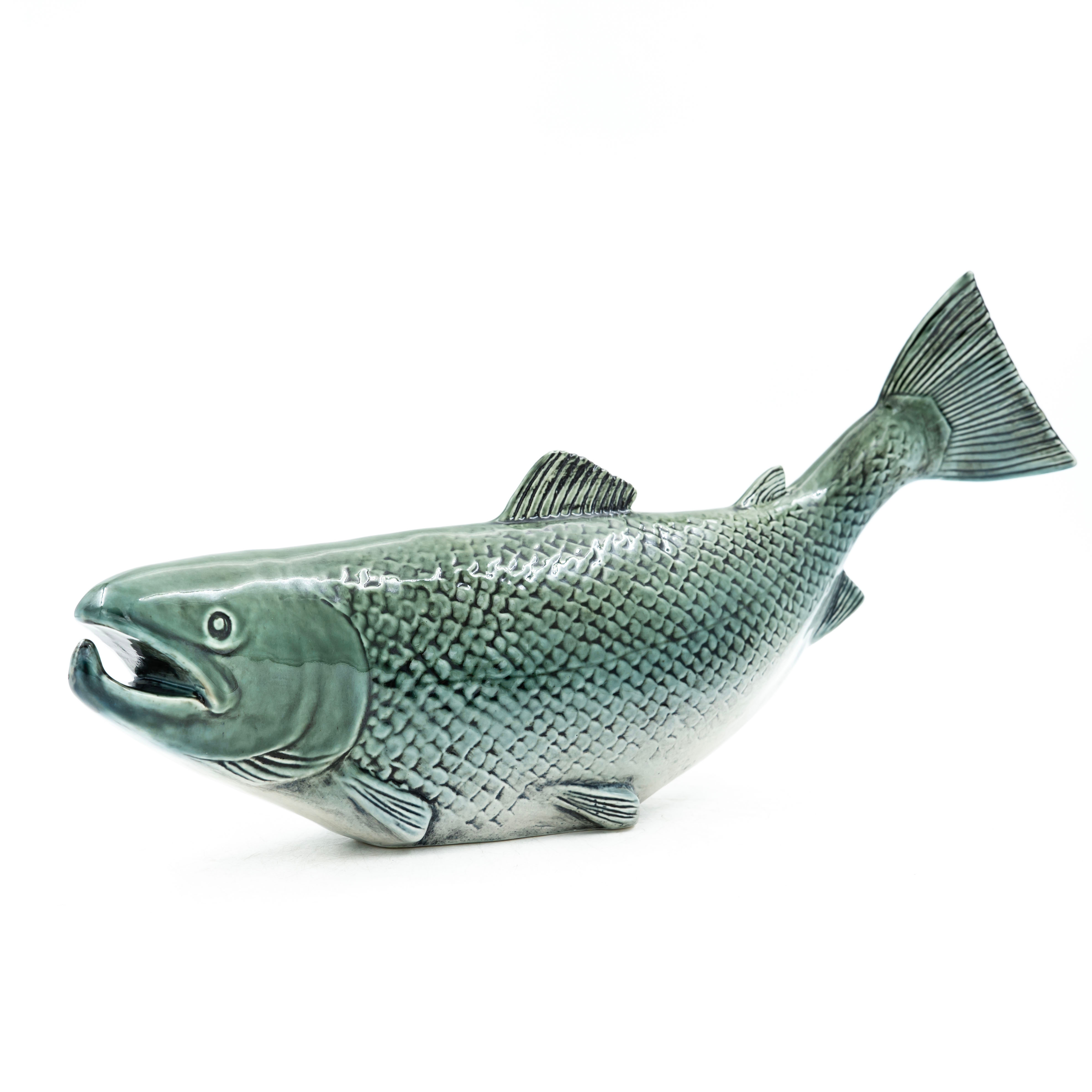 SVEN WEJSFELT. Skulptur, Glaserat stengods "Lax" Ur serien Stim, Gustavsberg 1900-tal.