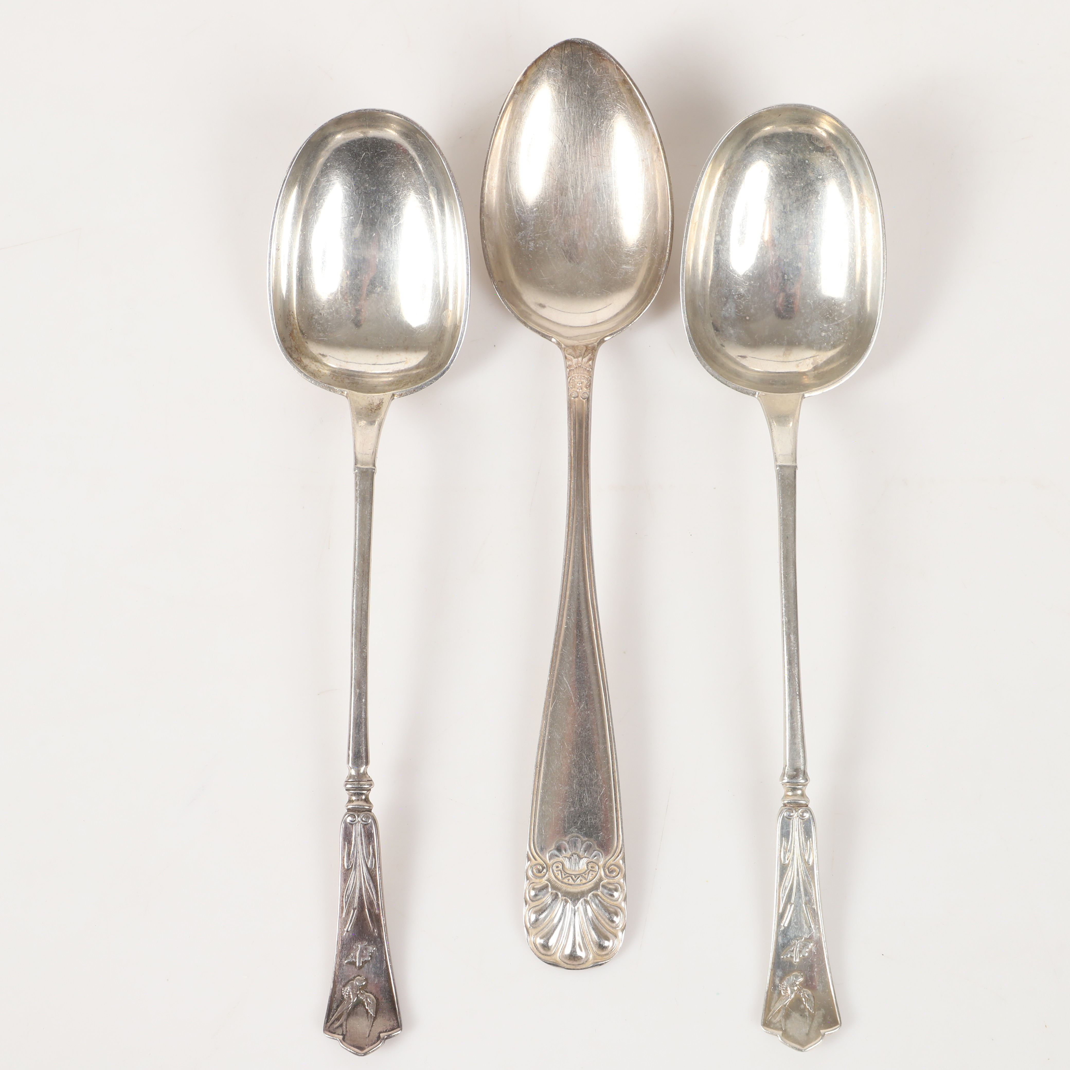 SKEDAR, 3 stycken, silver, bl. a. Georg Sørensen, 1895.