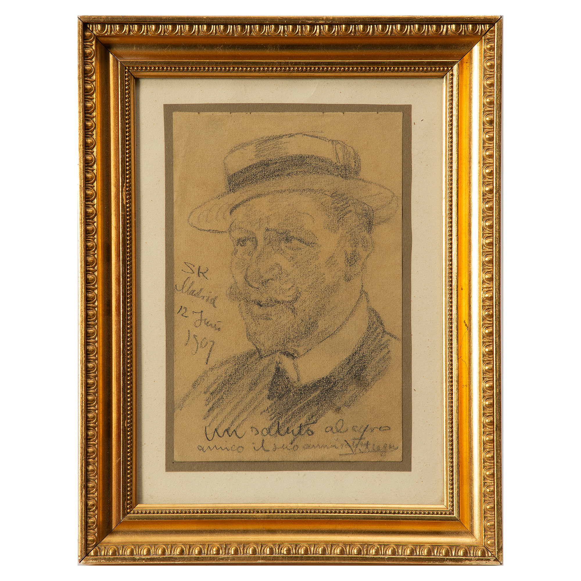 PEDER SEVERIN KRÖYER. Teckning, signerad och daterad 1907.