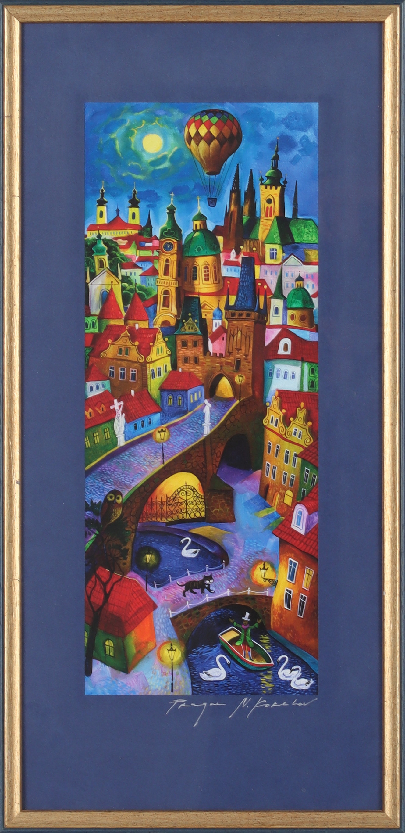 NIKOLAI KORELOV. "Prague". Blandteknik, signerad.