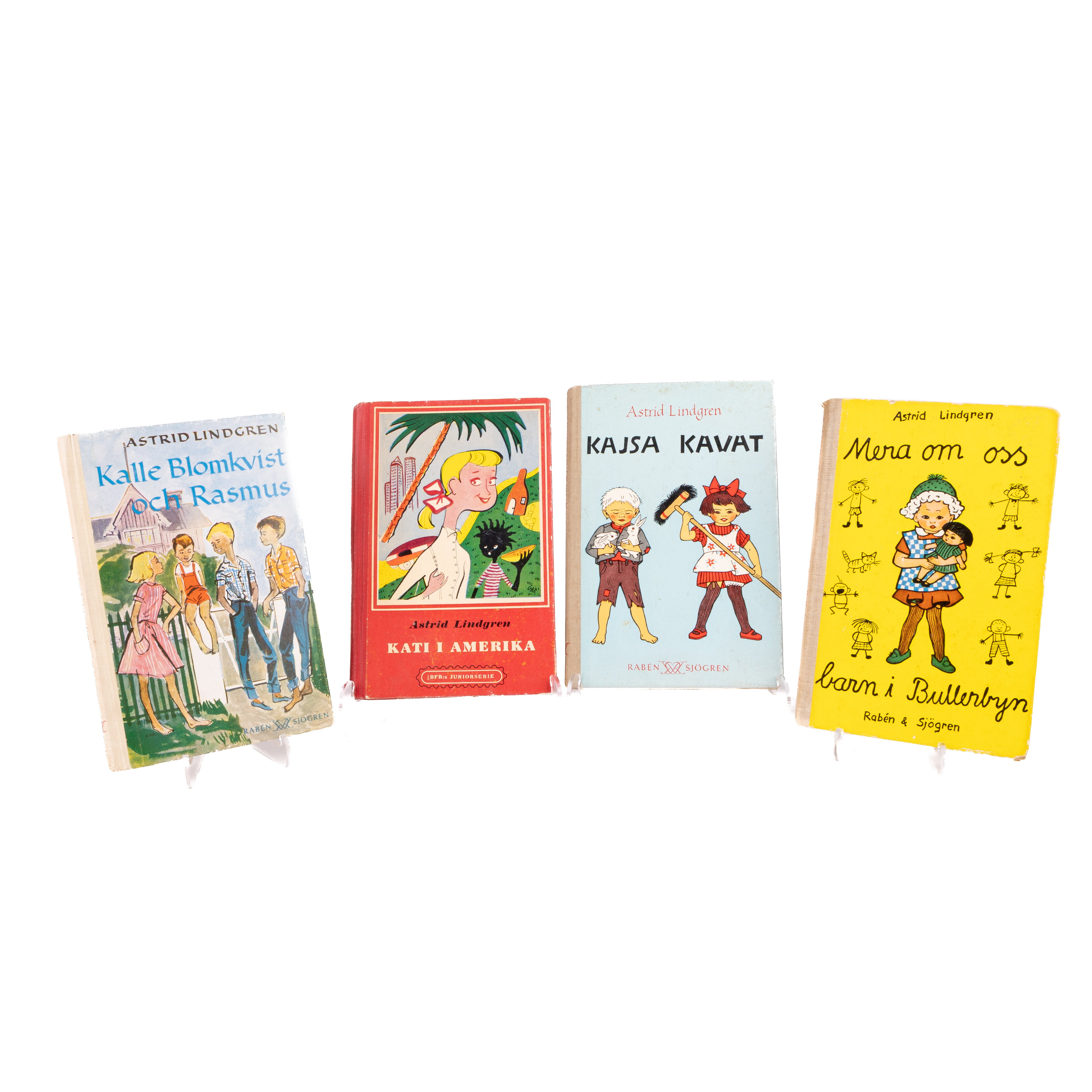 ASTRID LINDGREN, 4 st första upplagor, Rabén & Sjögren, 1950, 1951, 1953.