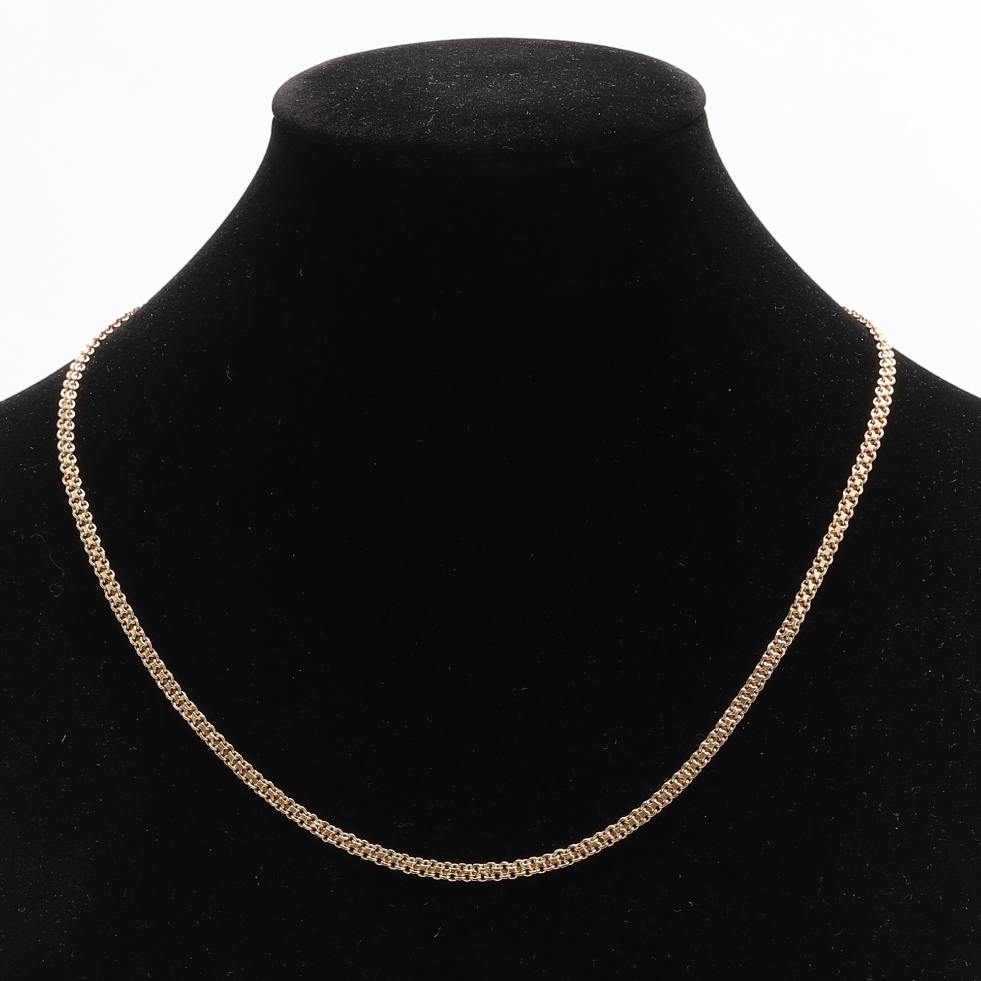 KEDJA, 18K guld. X-länk. Svensk importstämpel. Vikt 8,7 gram.