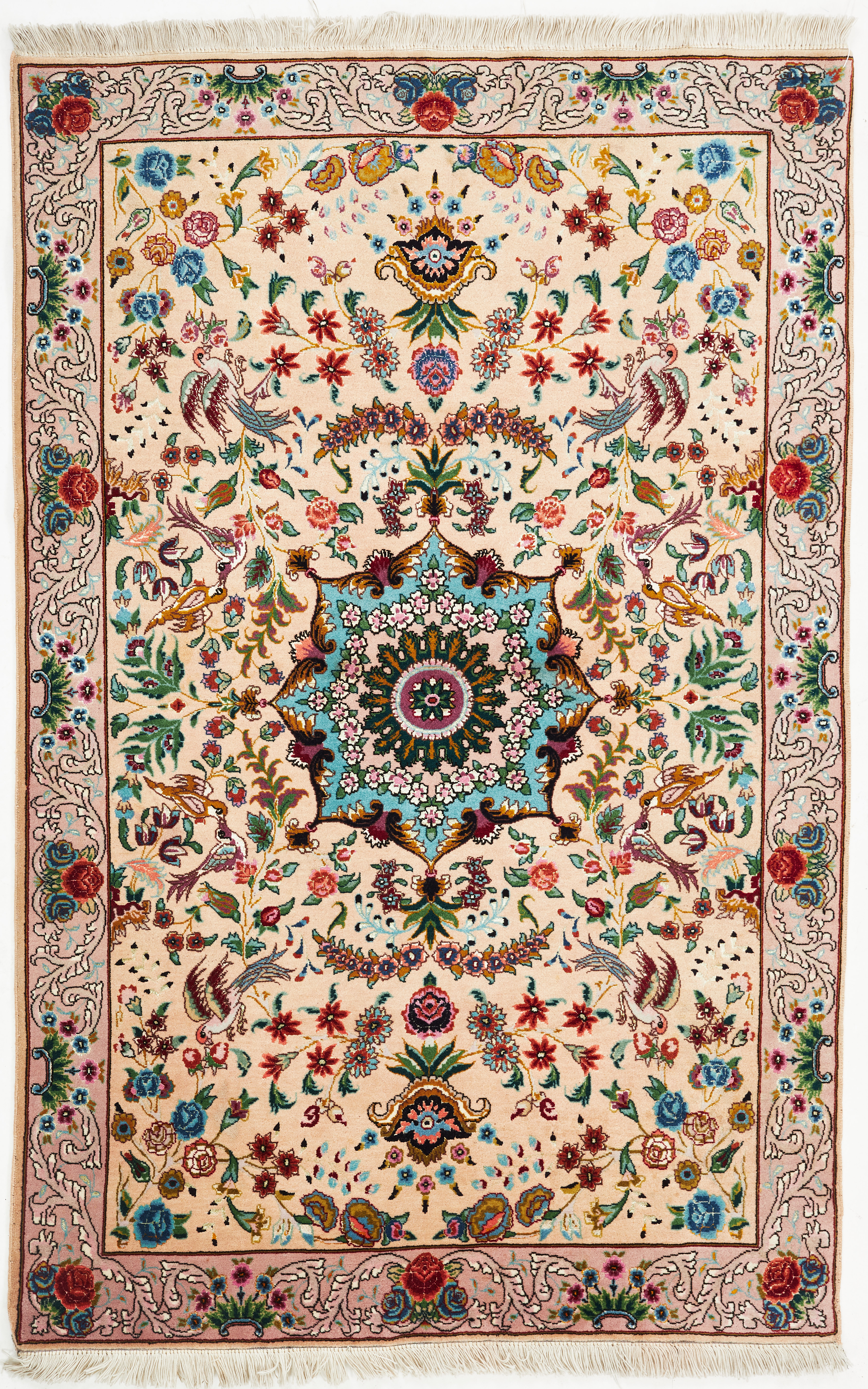 ORIENTMATTA. Isfahan, med silkesinslag, ca 158x104 cm.