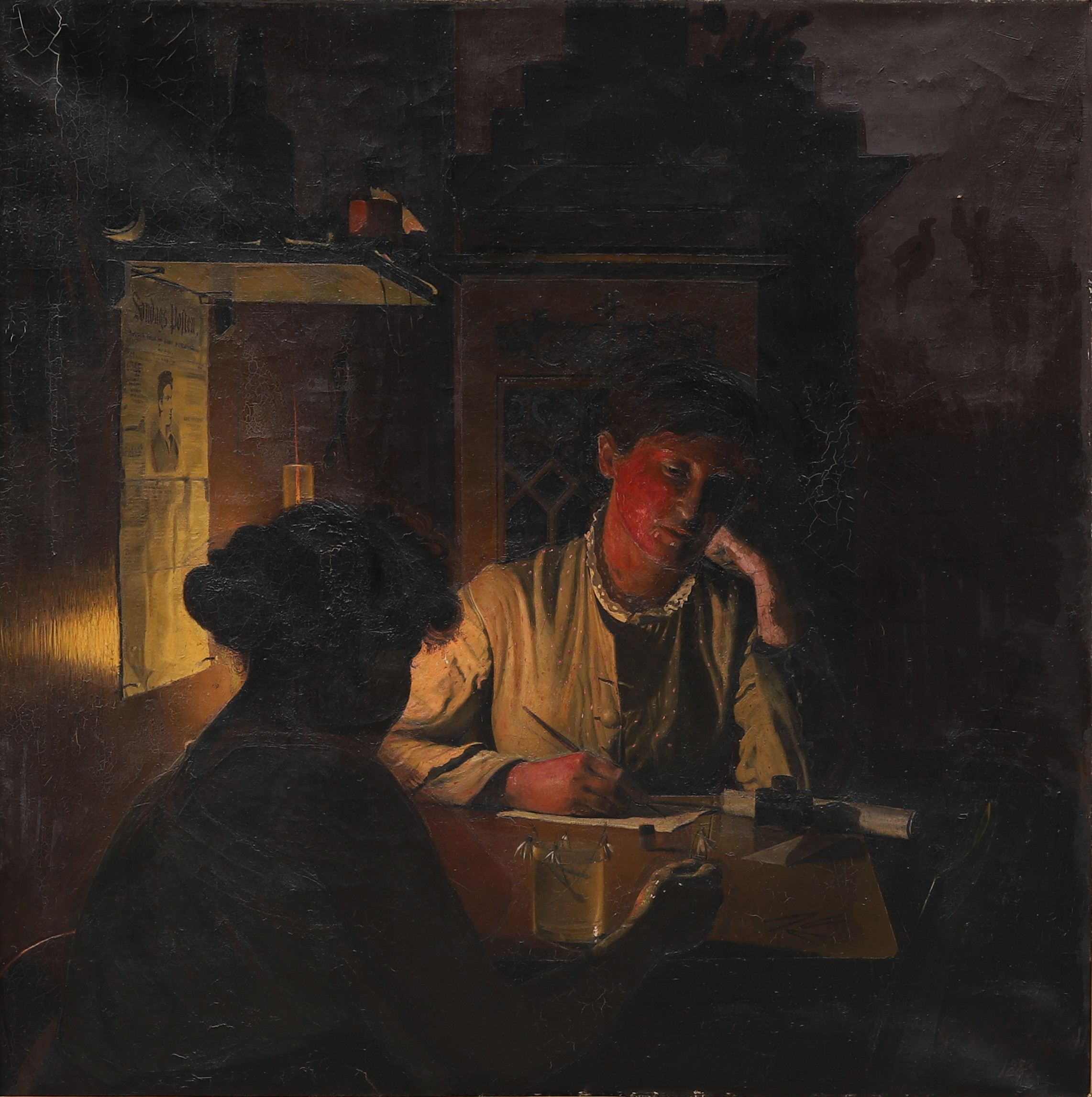 PETER OLSEN VENTEGODT (DANMARK 1800/1900-TAL). Olja på duk, signerad och daterad 1883.