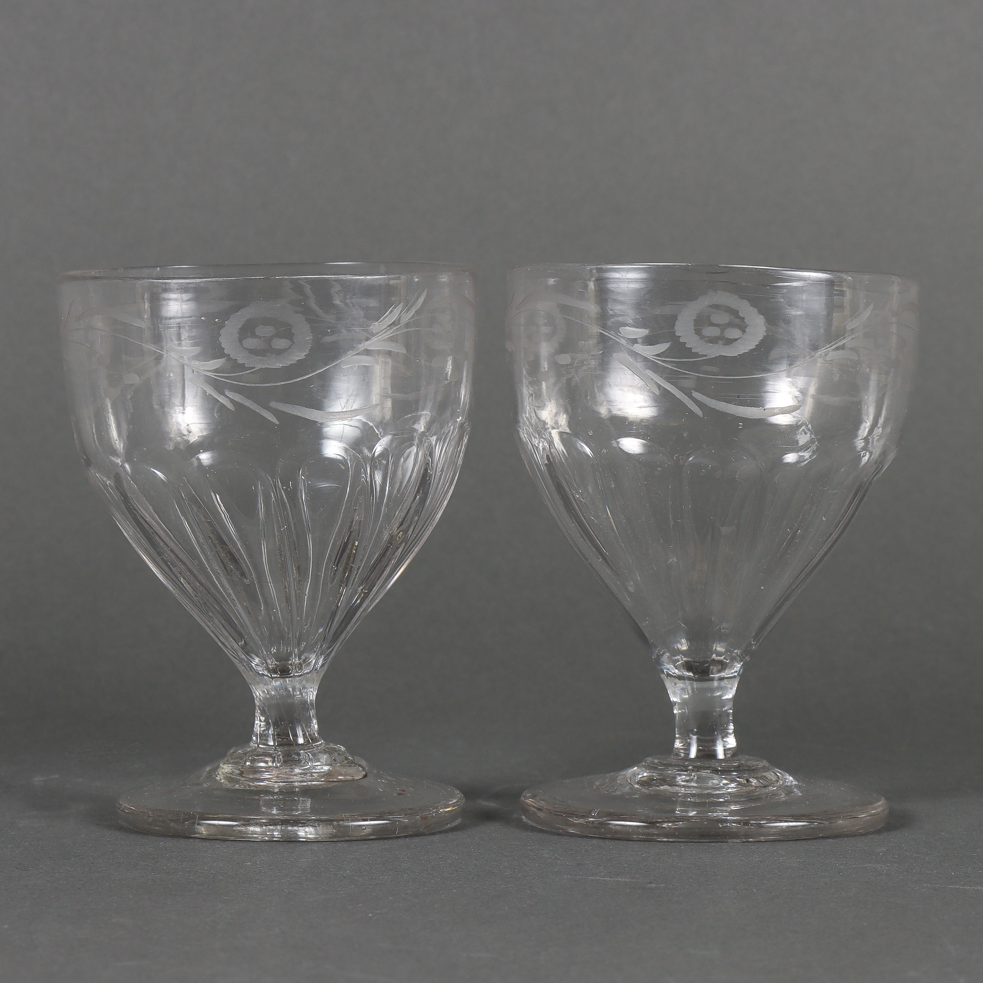 VINGLAS paret, England, 1800-tal.