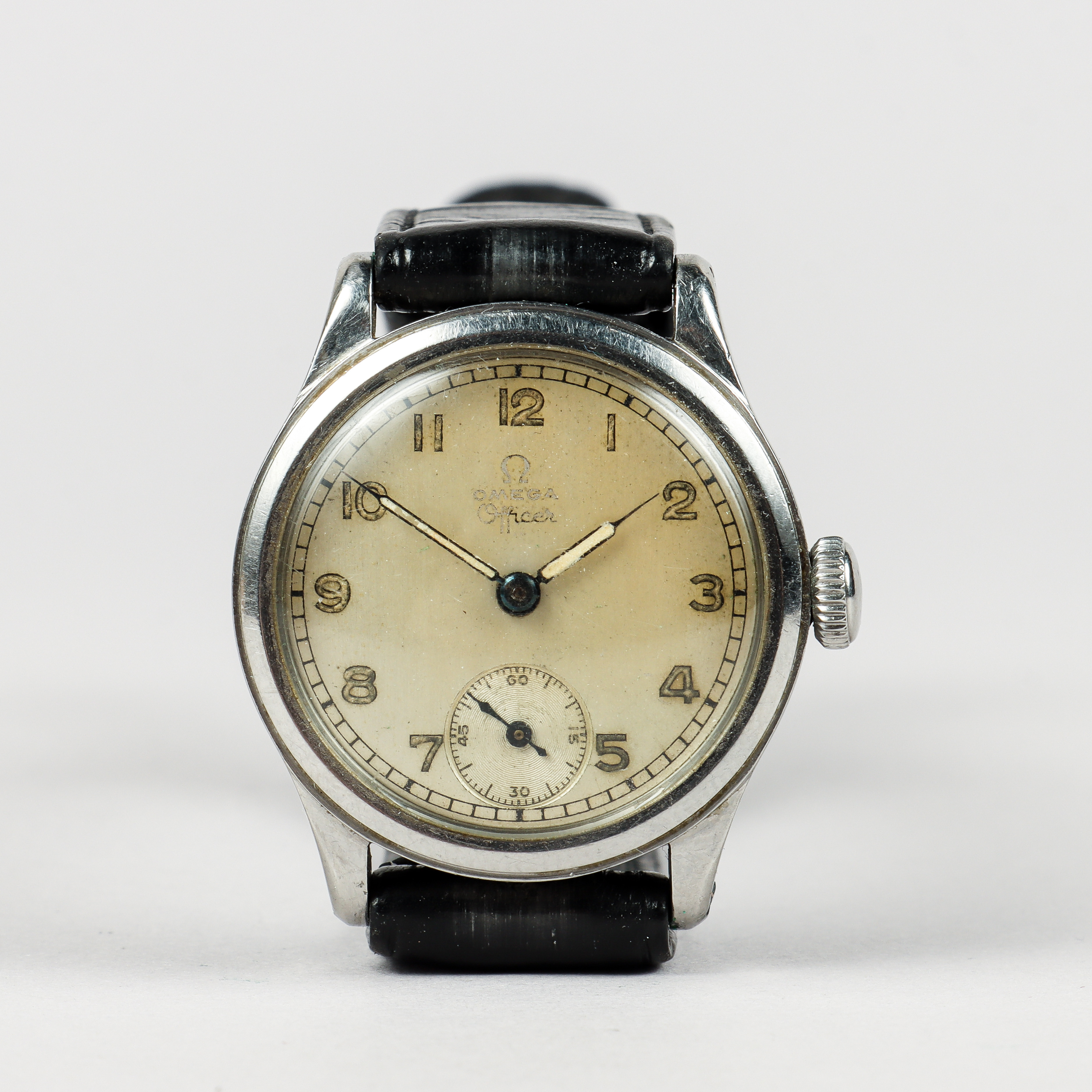 OMEGA Officer, stål, manuell, 1940-tal.