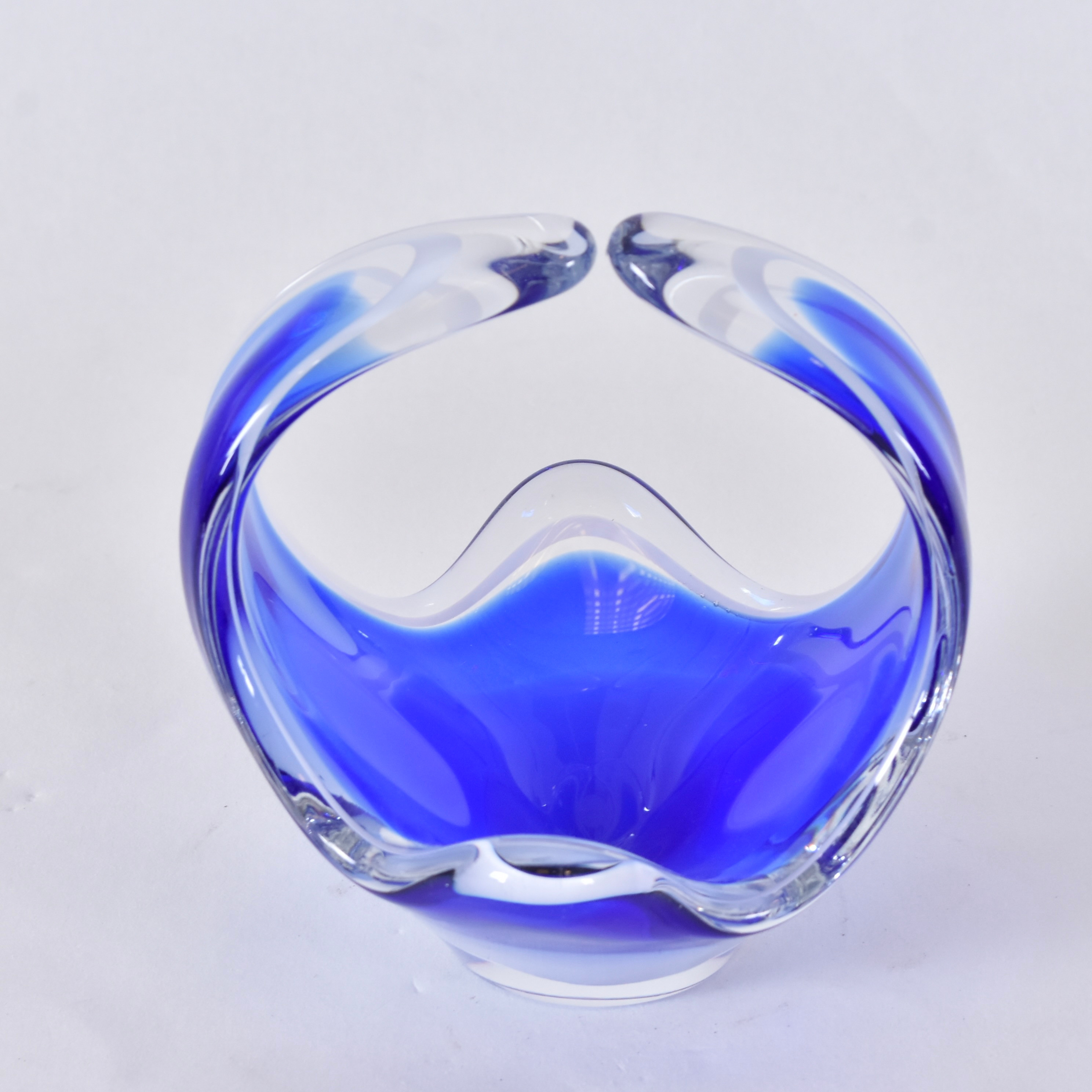 POUL KEDELV. skål/skulptur, glas, Flygsfors Coquille.