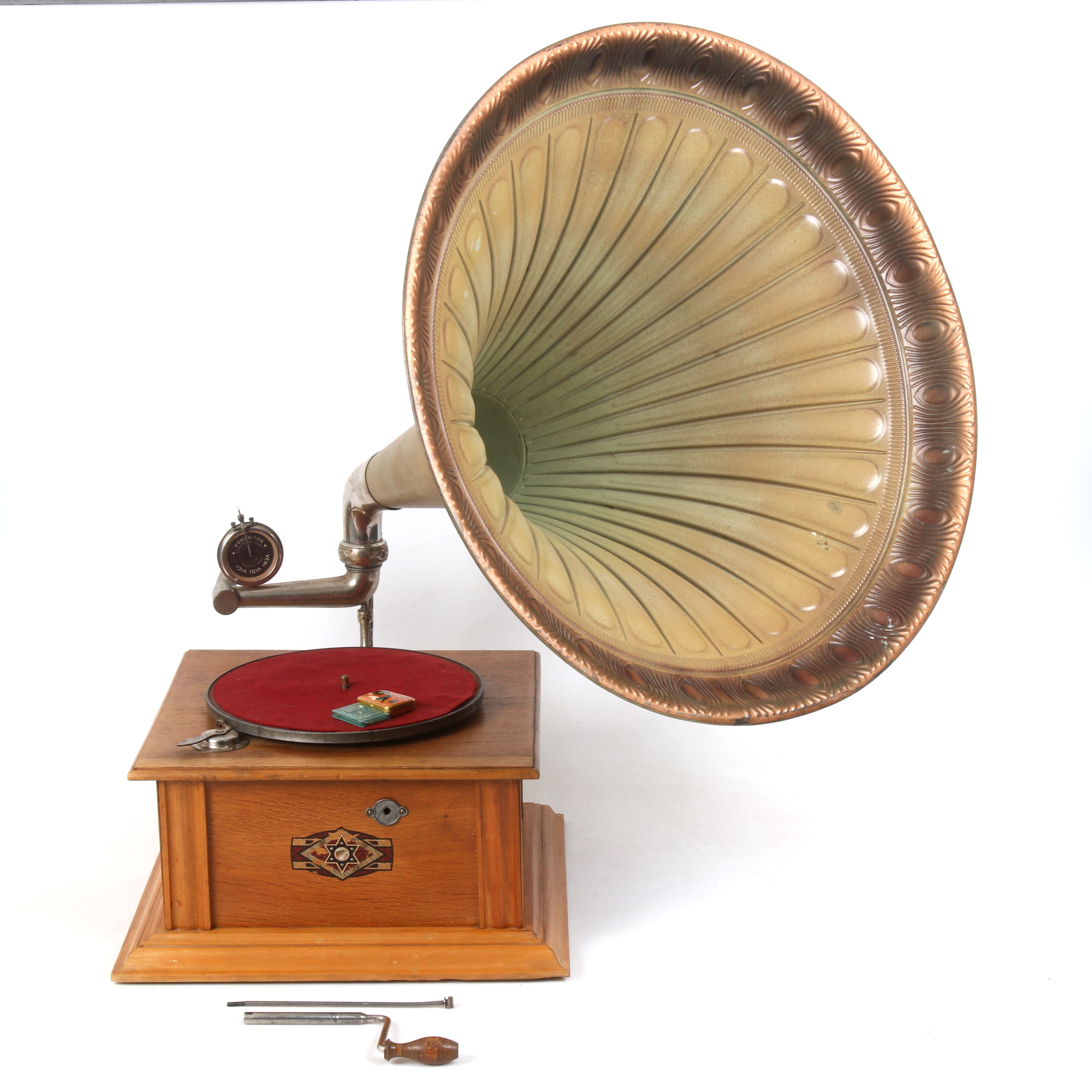 TRATTGRAMMOFON, ek, Vedi Vini Vici, Soundbox, 1900-tal.