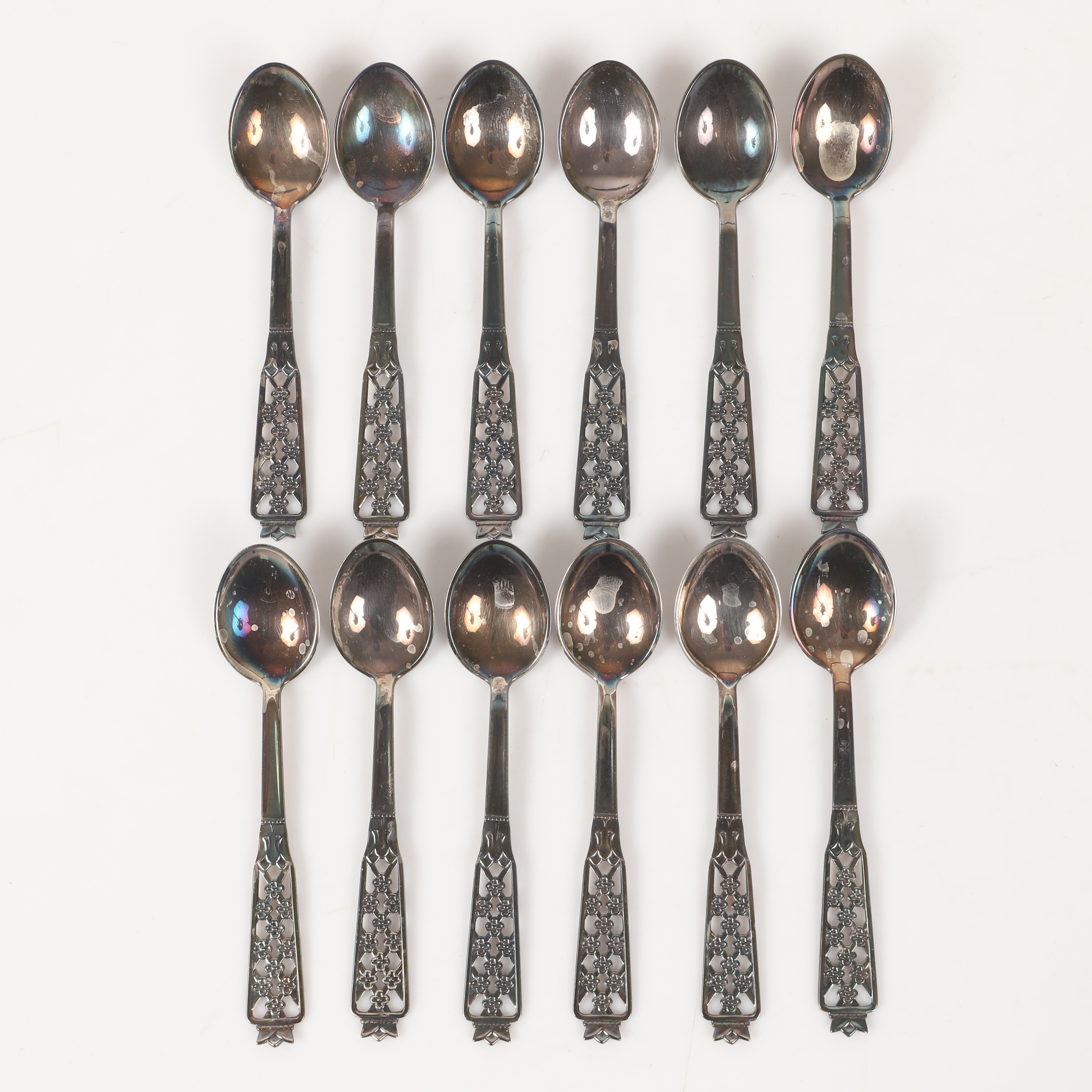 TORE ELDH. Kaffeskedar, 11 stycken, "Princess" silver, Ceson, 1978.