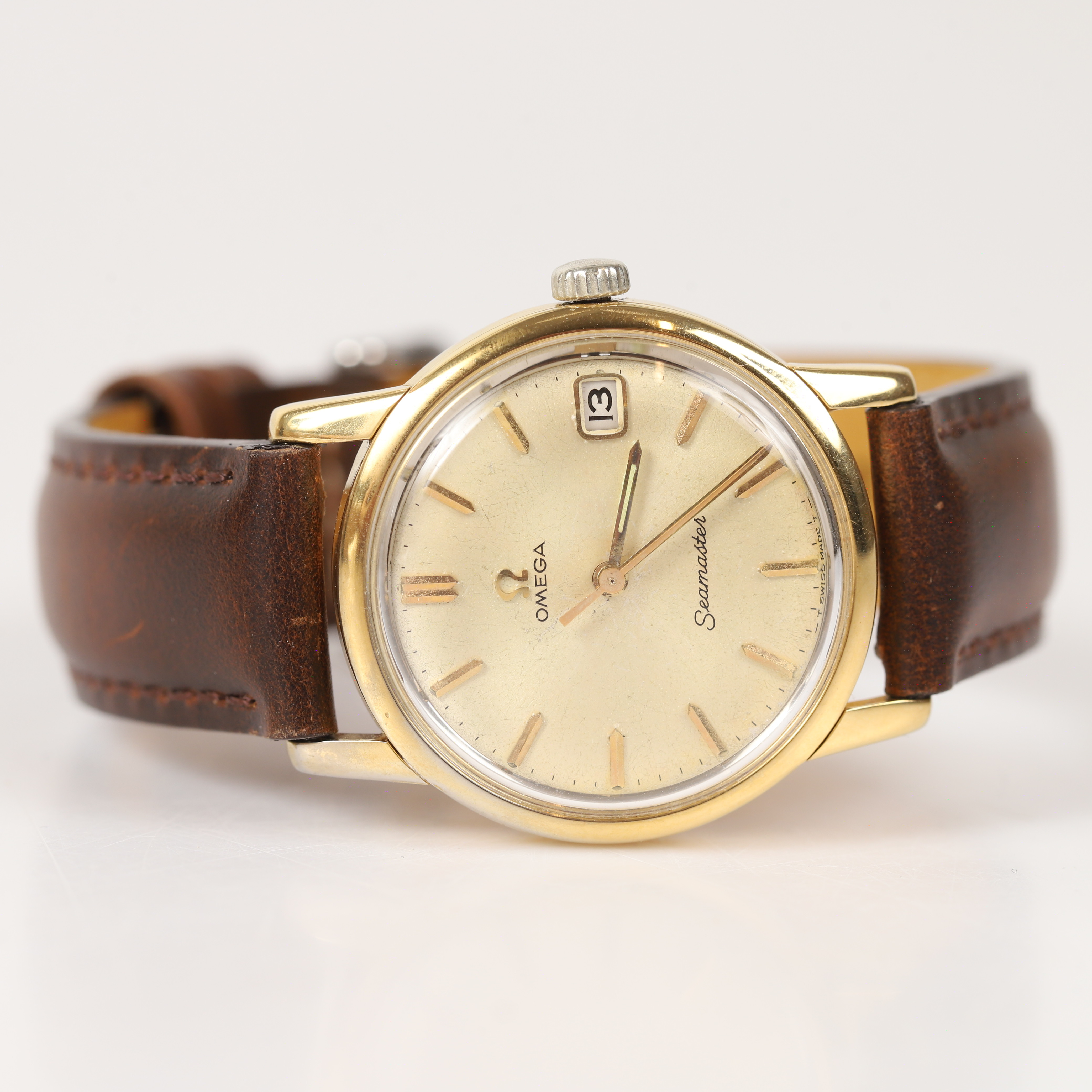 ARMBANDSUR, Omega Seamaster, guld på stål, 1960.