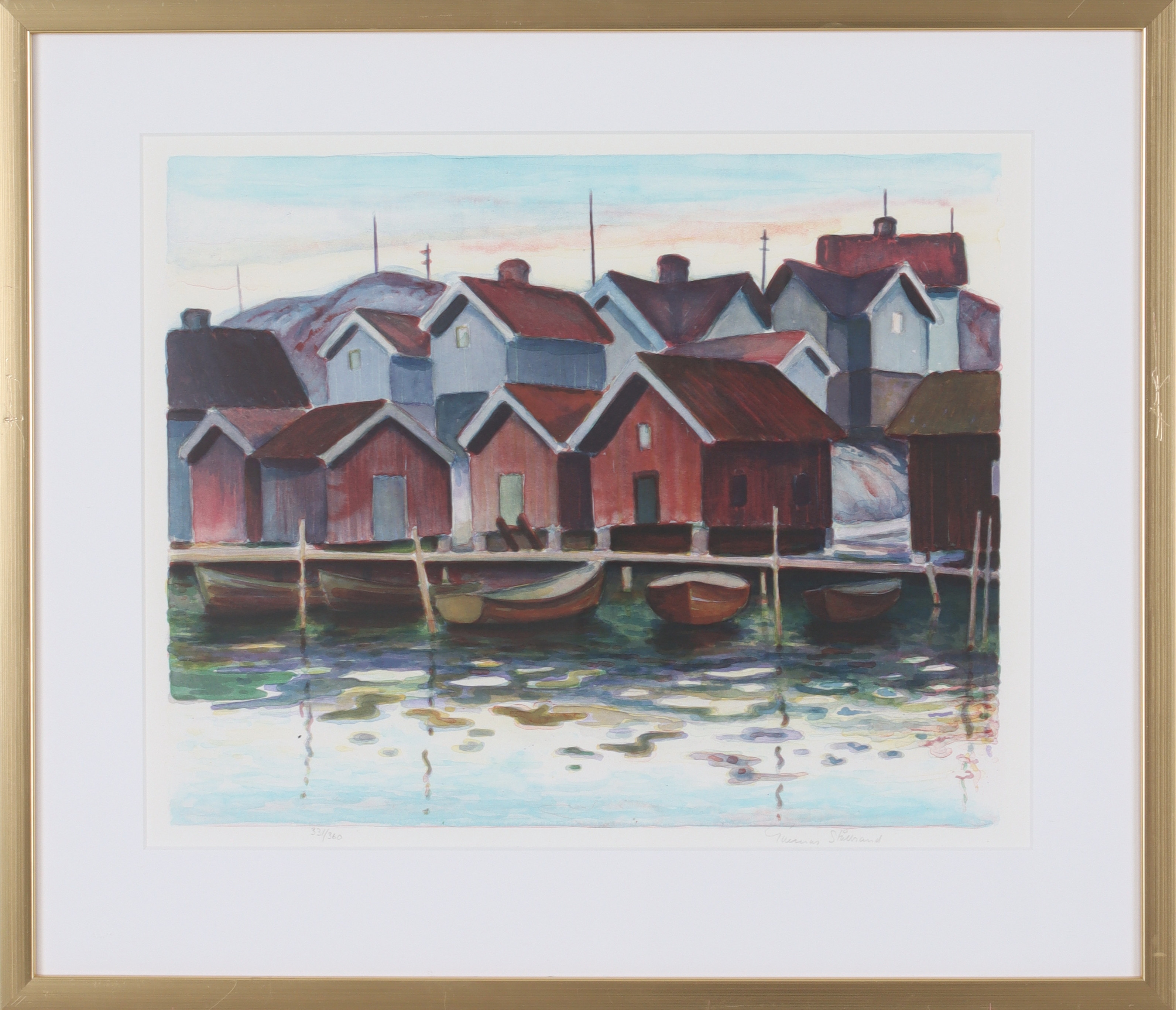 GUNNAR STÅLBRAND. ''Sommarnatt'', litografi, signerad och numrerad 33/360.