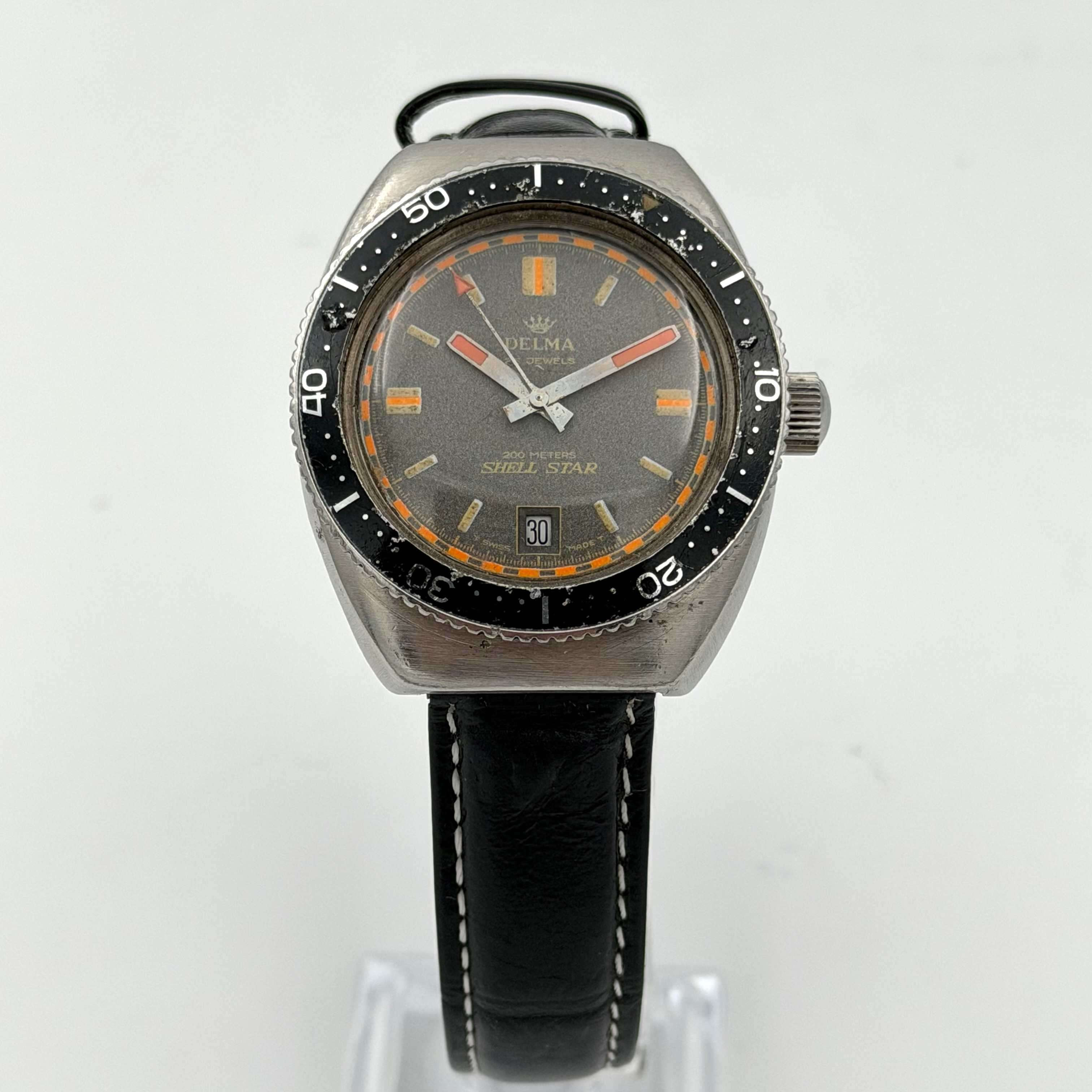 DELMA SHELL STAR, armbandsur, 1960/70-tal, dykarur, automatic, stål.