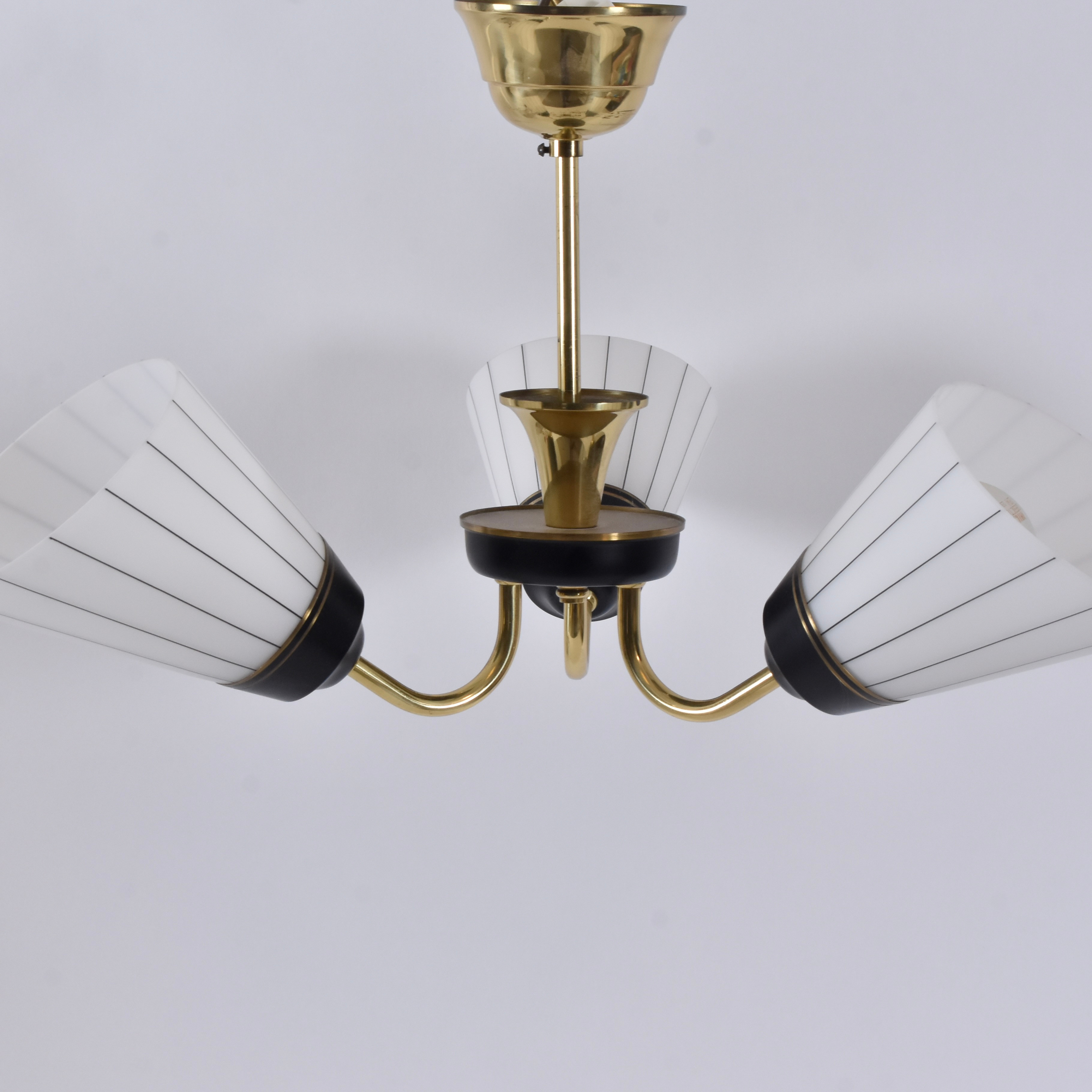 TAKLAMPA, mässing, 1950-60-tal.