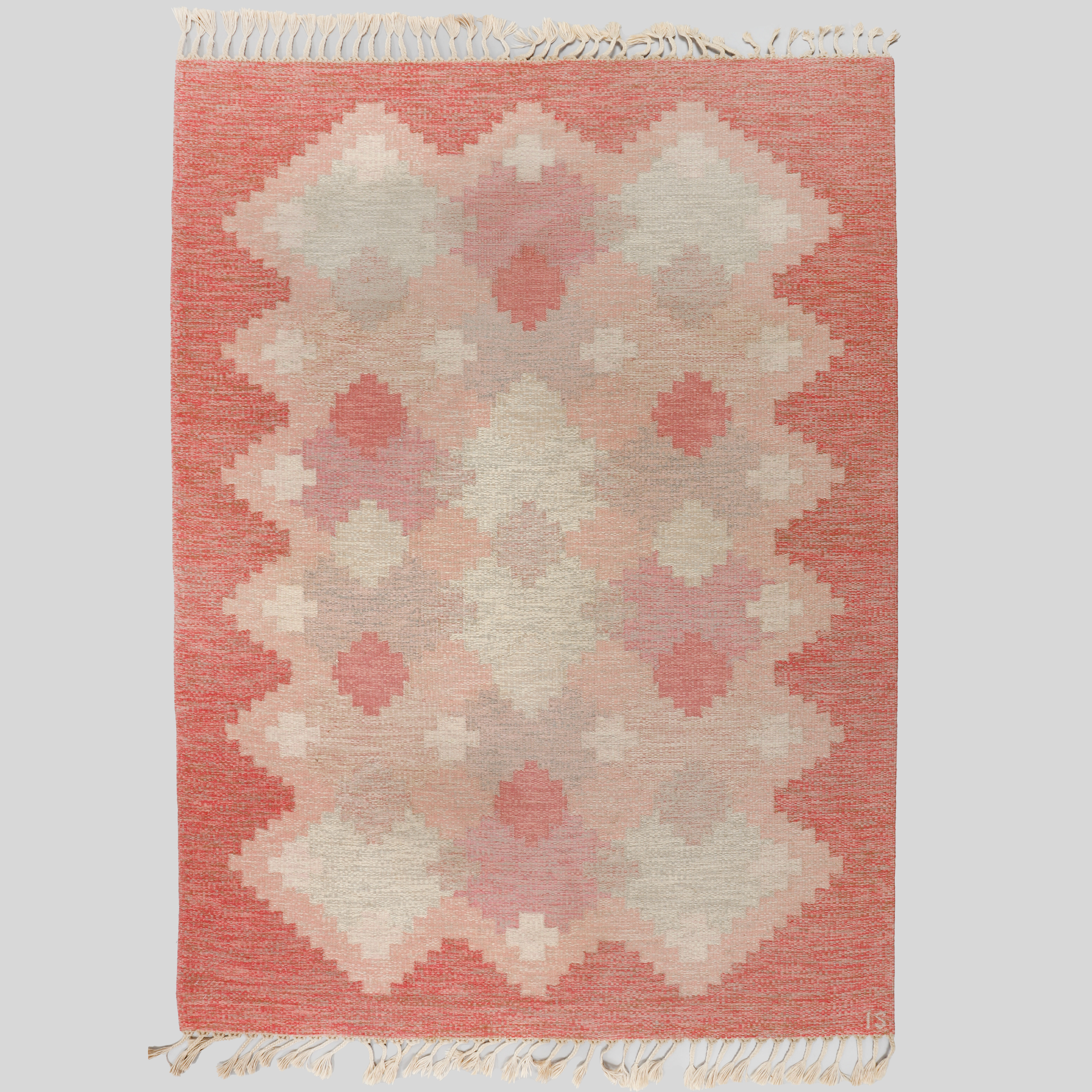 INGEGERD SILOW. Matta, rölakan, monogramsignerad IS. Mått ca 232 x 169 cm.